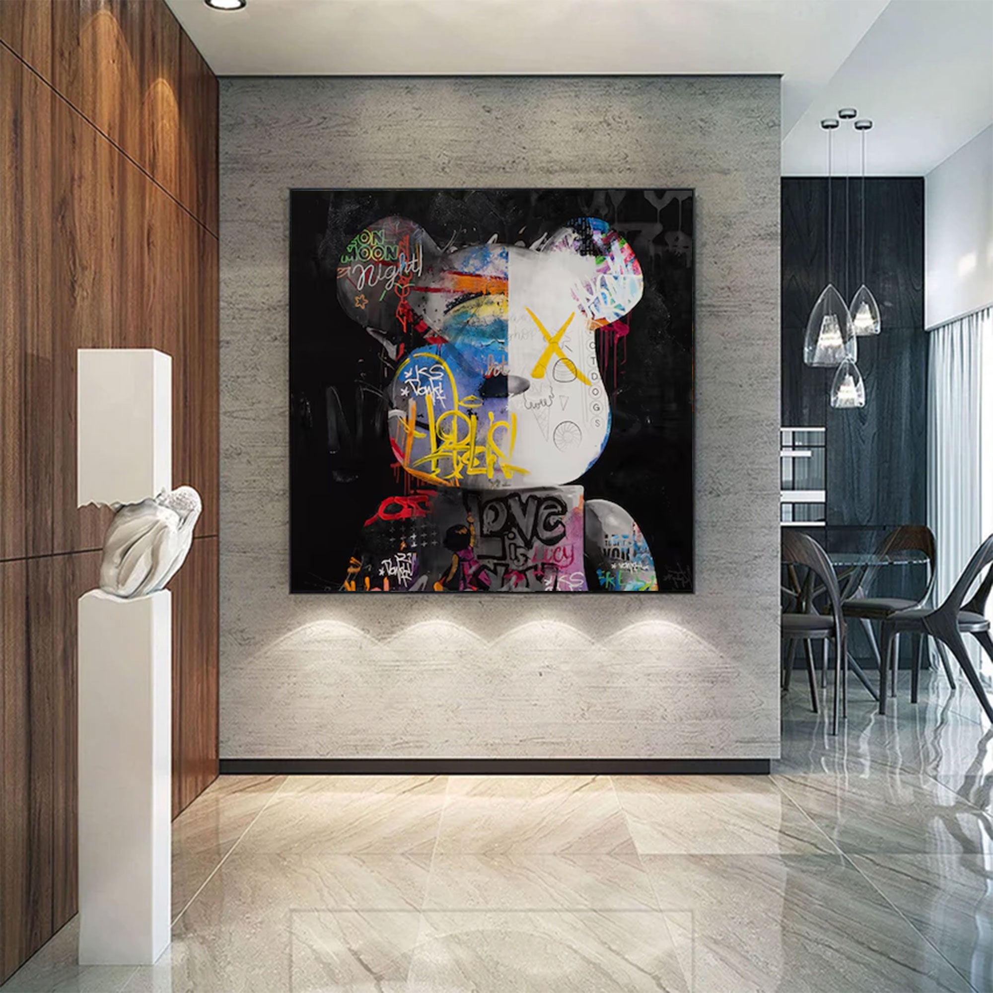 Large Textured Bear Painting | KelorArt #AG 160