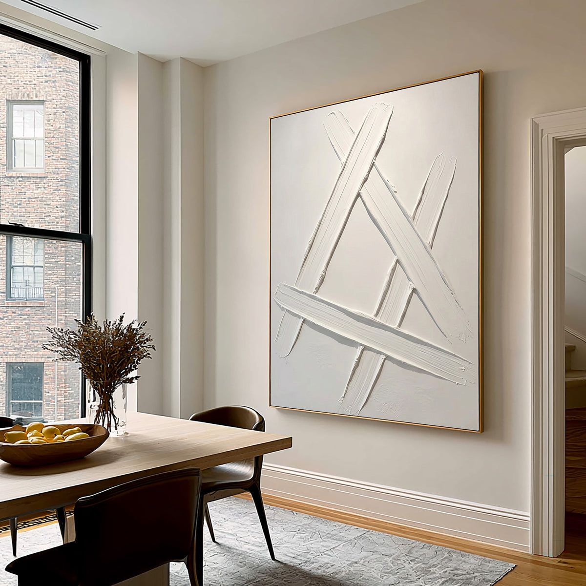 The Space Between Marks Original Hand Painted Artwork Neutral Modern Wall Decor Contemporary Interior