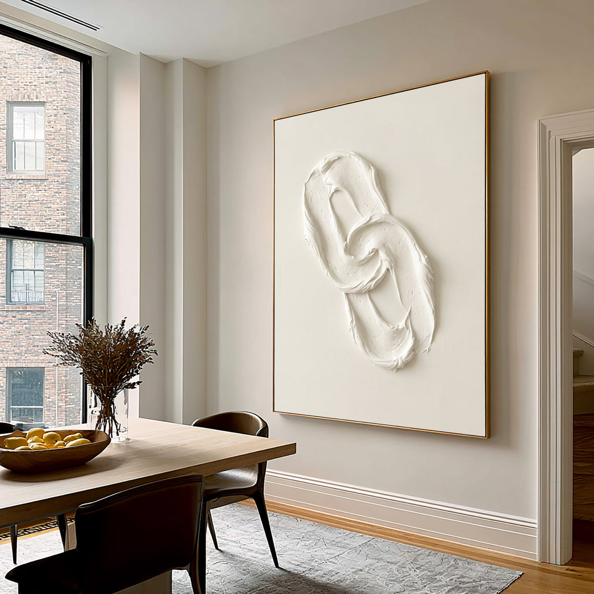 Between Movement And Stillness Large White Textured Abstract Wall Art Sculptural Relief Minimalist Contemporary Artwork