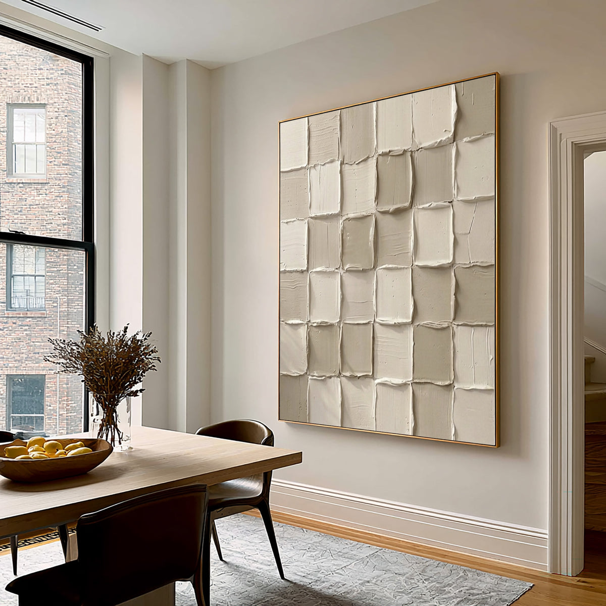 Handmade Forms In Soft Relief Large Ivory Textured Abstract Wall Art Sculptural Modern Decor
