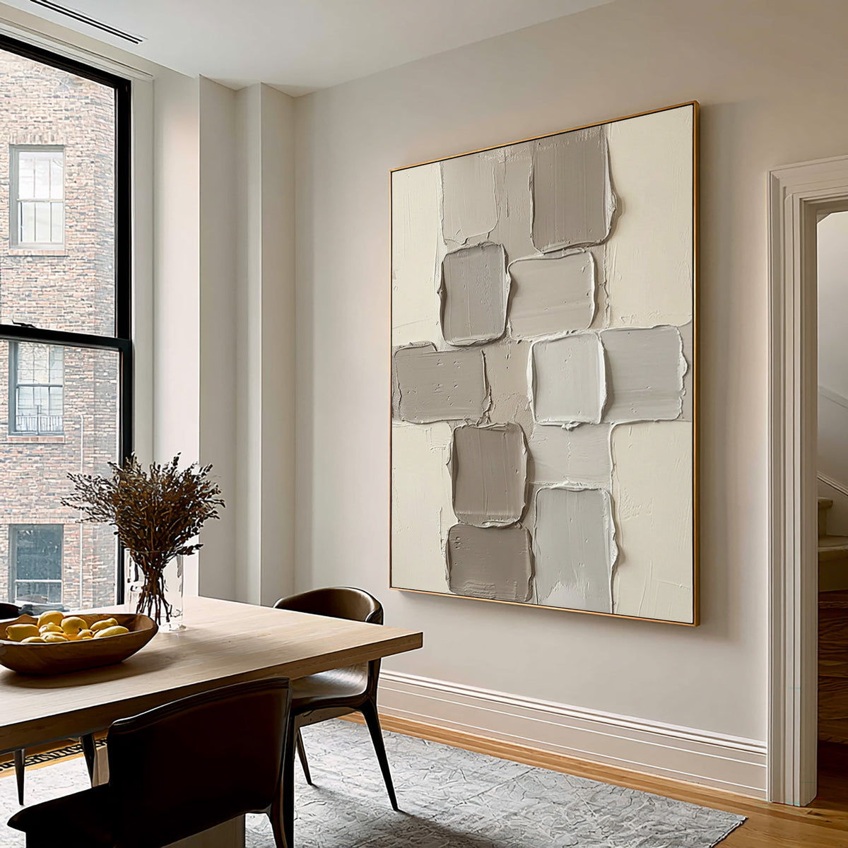 Drifting Forms In Neutral Space Large White Beige Abstract Textured Wall Art Sculptural Relief