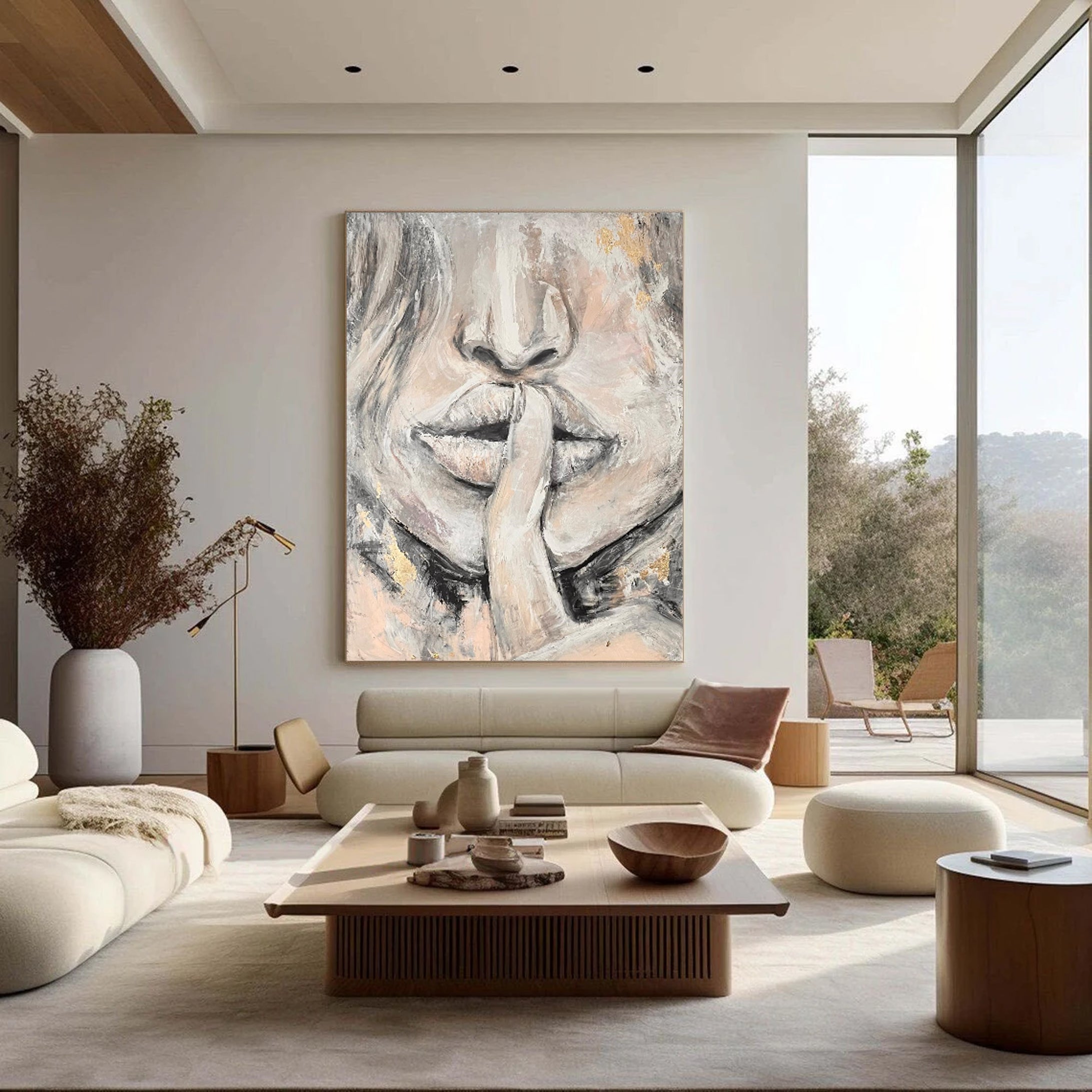 Abstract Face Silence Artwork Modern Minimalist Wall Art #HF003