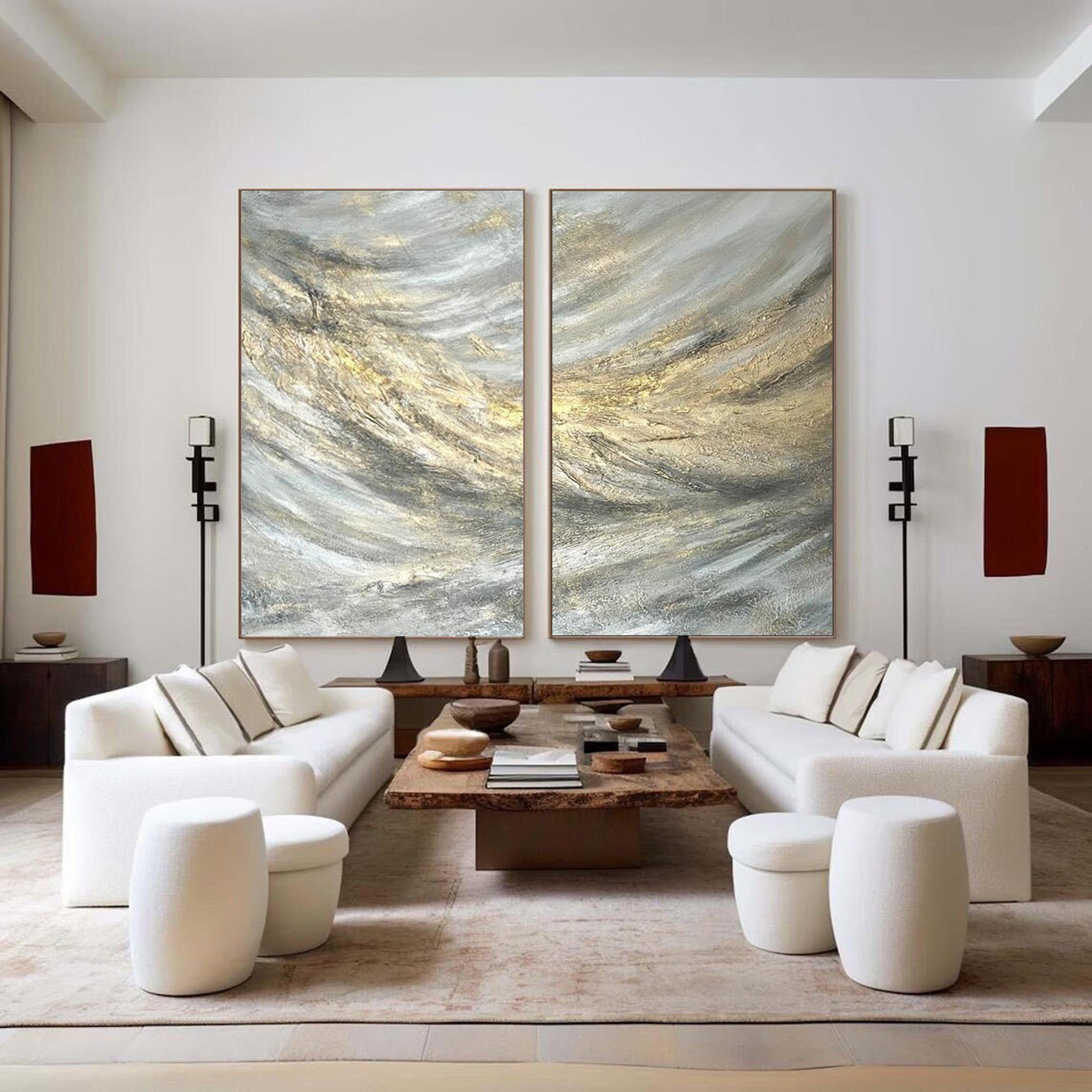 Golden Rush Large Abstract Painting For Wall #MMS041