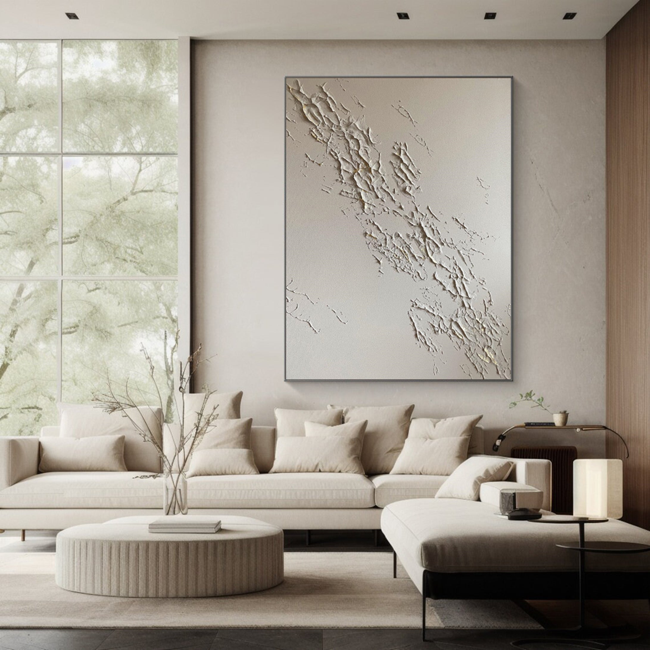 Modern Plaster Art Neutral Tones Canvas #MM029