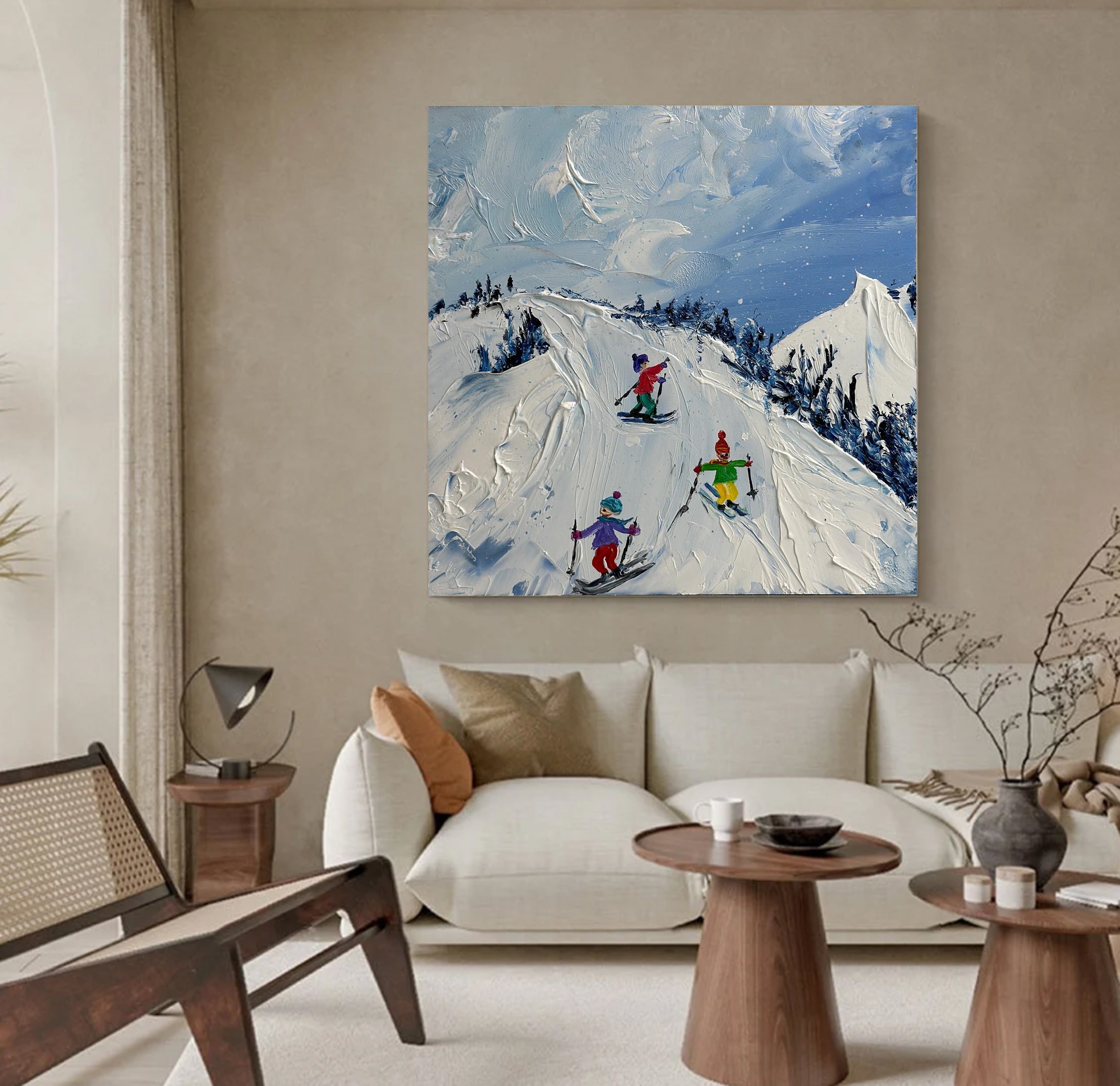 Exciting Snowy Skiing Landscape Art for Modern Interiors #SPA002