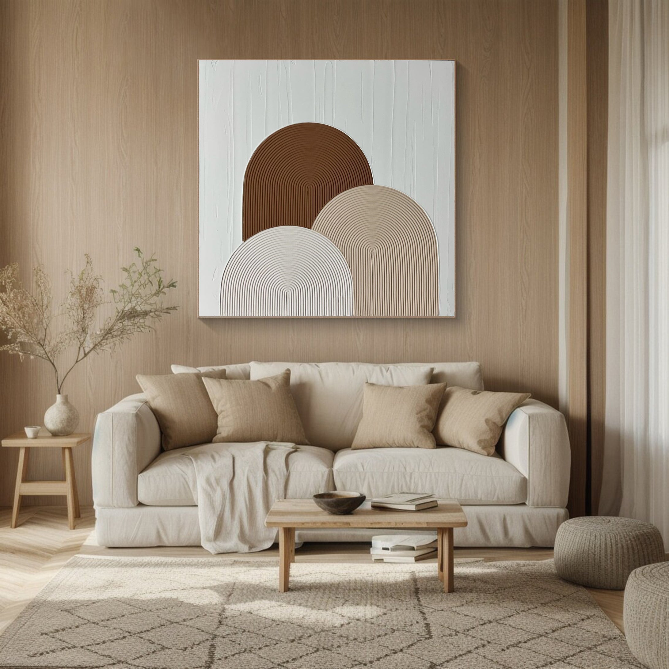 Minimalist Geometric Wall Art Subtle Tones and Bold Shapes #AB003