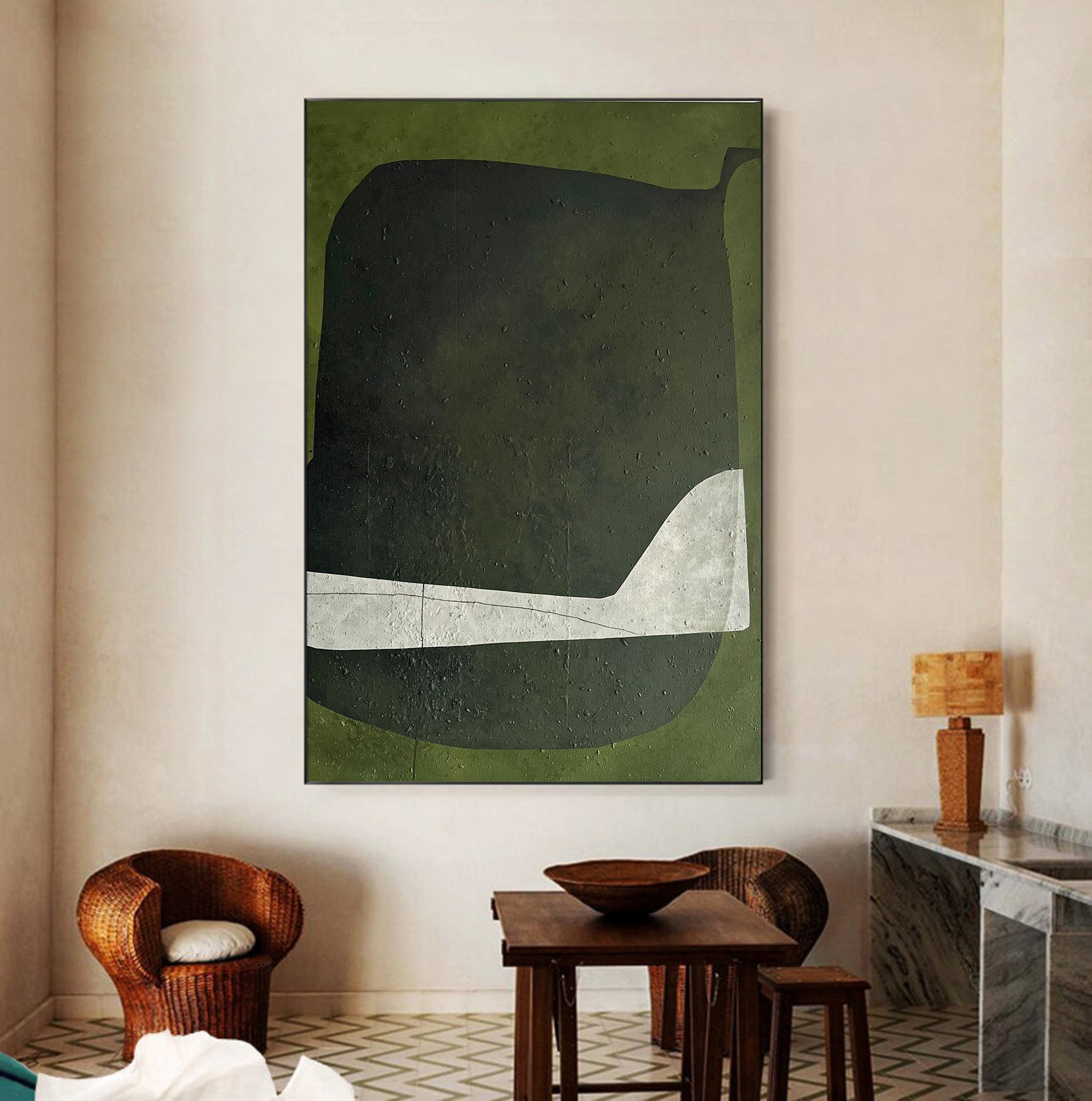 Green Abstract Canvas Art