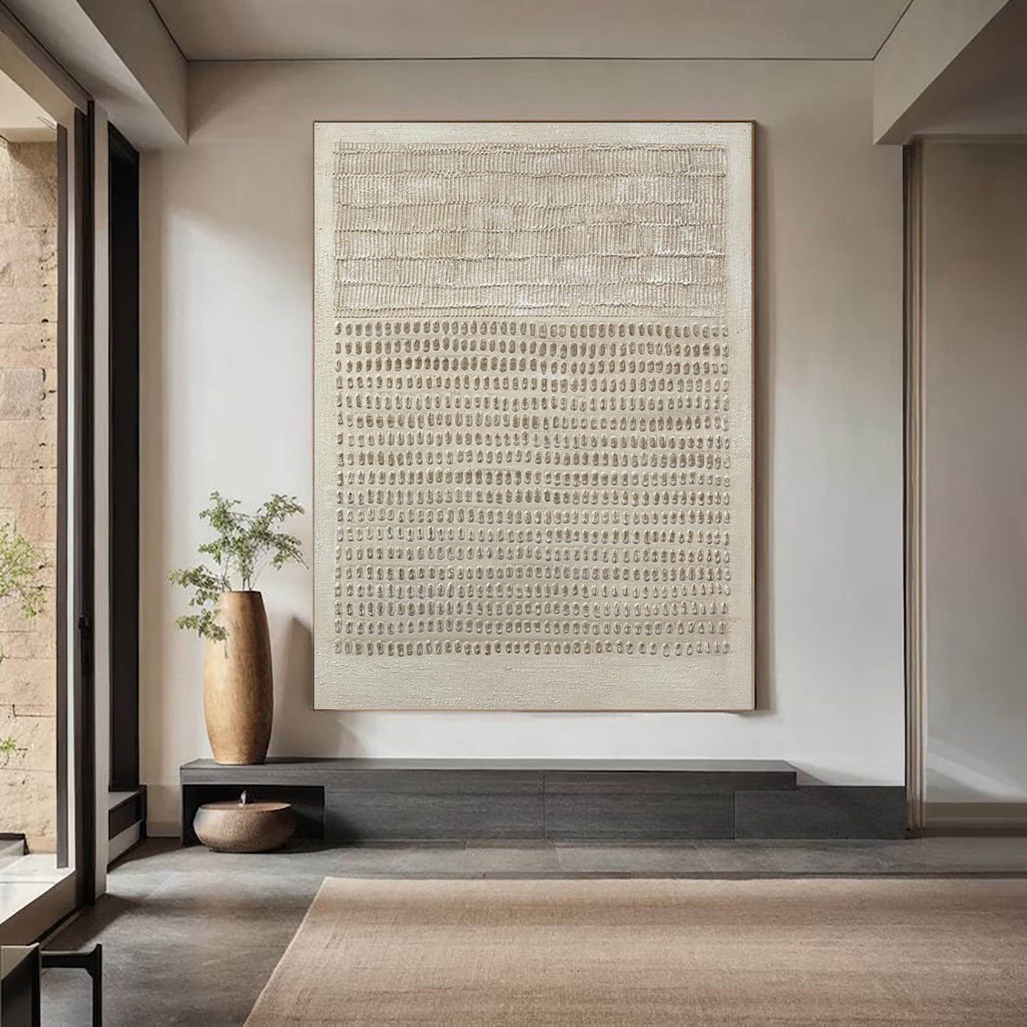 Calming Textured Wall Art Wabi-Sabi Inspired Neutral Canvas #MM190