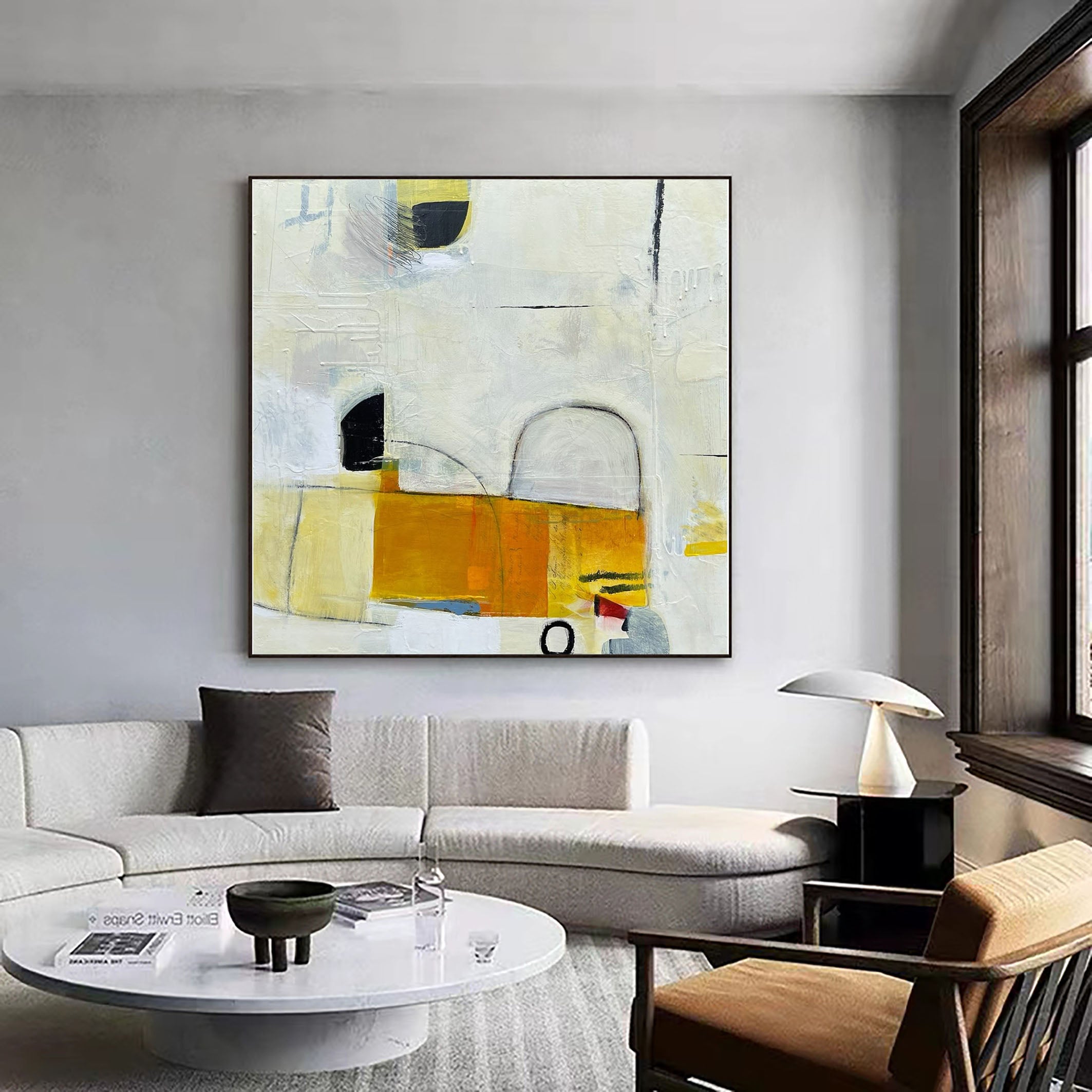 Mid Century Abstract Painting Chic Artistic Expression #MC015