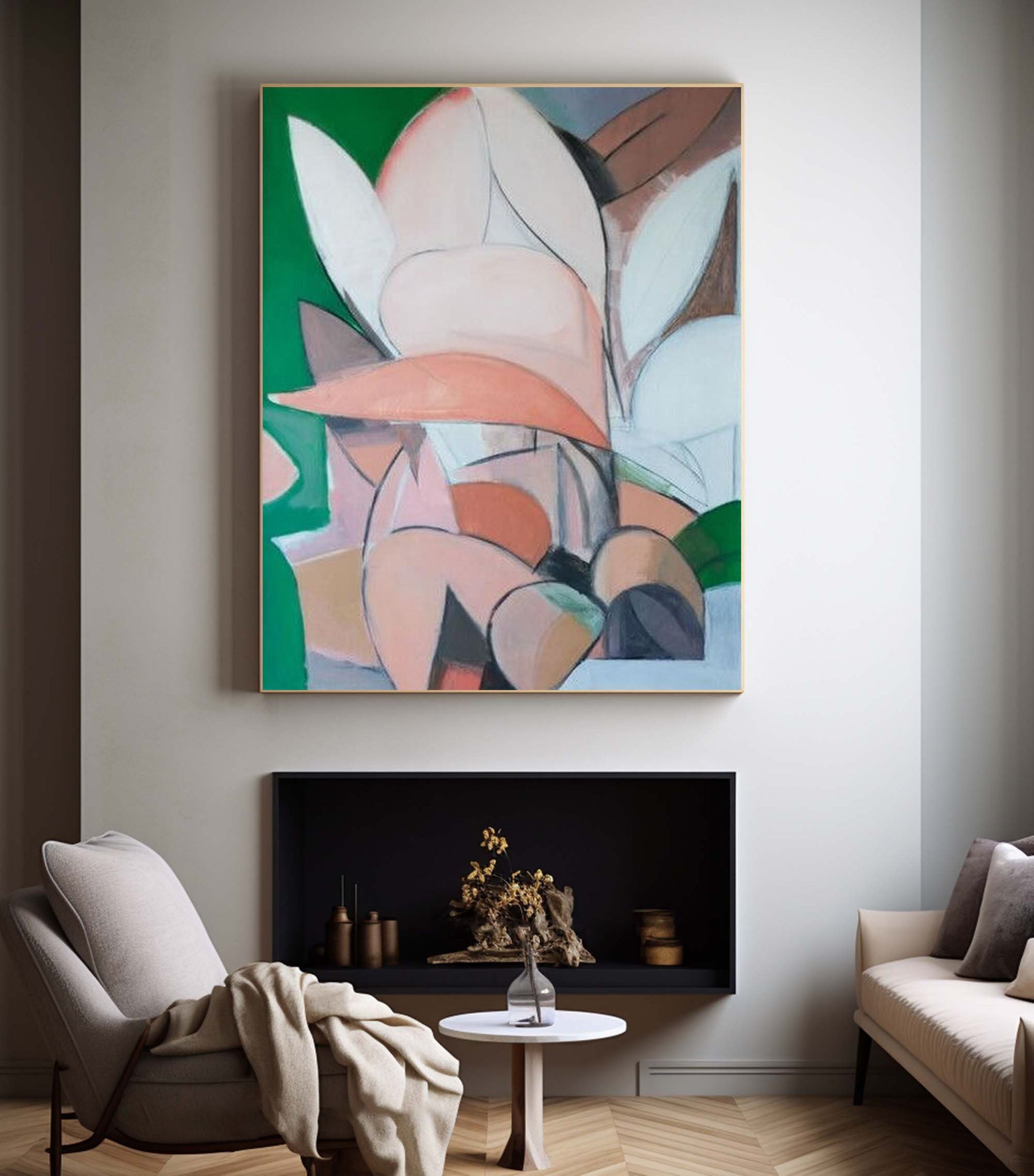 Dynamic Multi-Toned Abstract Painting for Elegant Homes #MC010