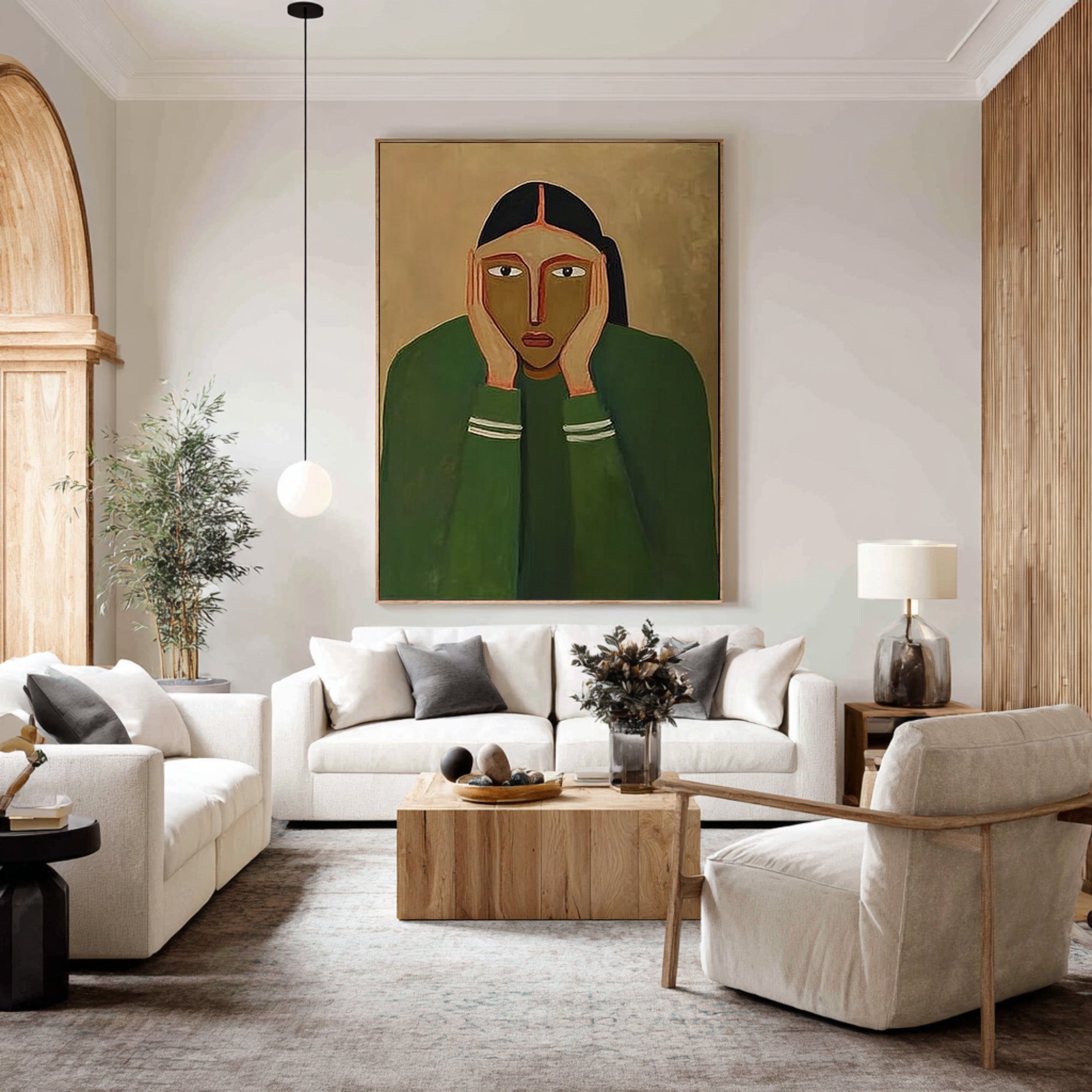 Figurative Portrait Oil Painting - Statement Wall Art | KelorArt