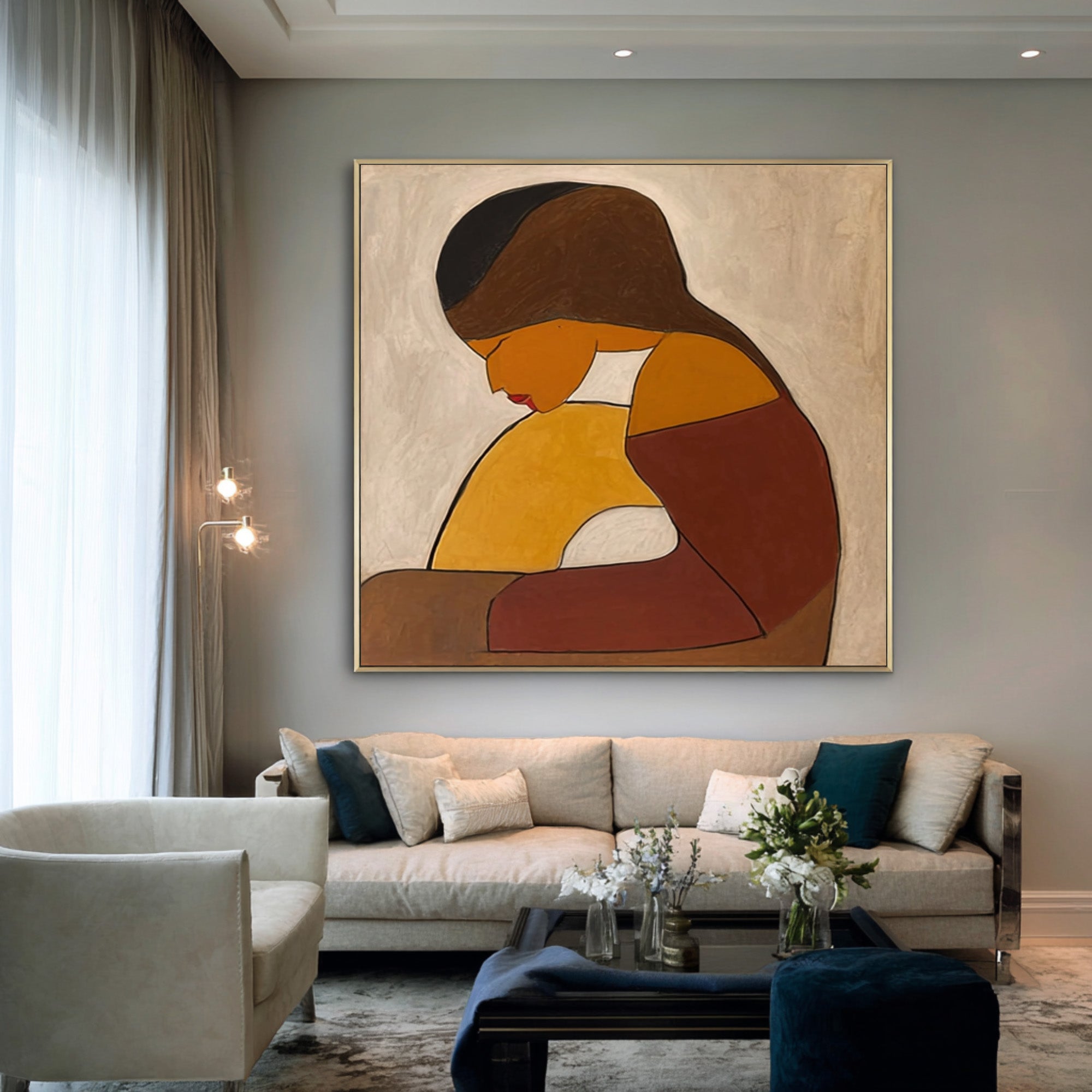 Minimalist Abstract Figure Oil Painting #CZ 029