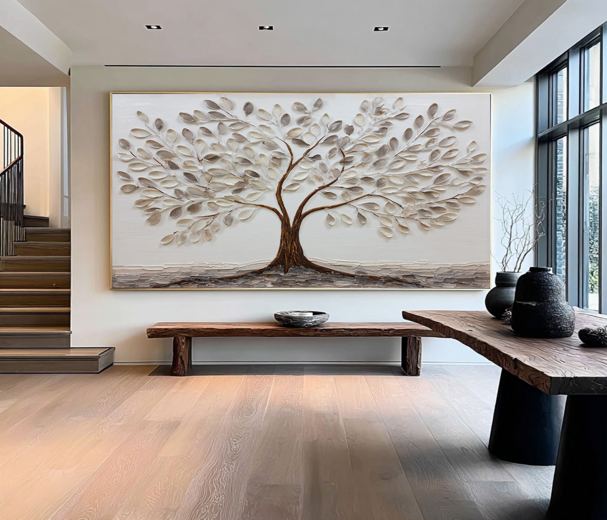 Minimalist Tree Oil Painting on Canvas #CZ 027