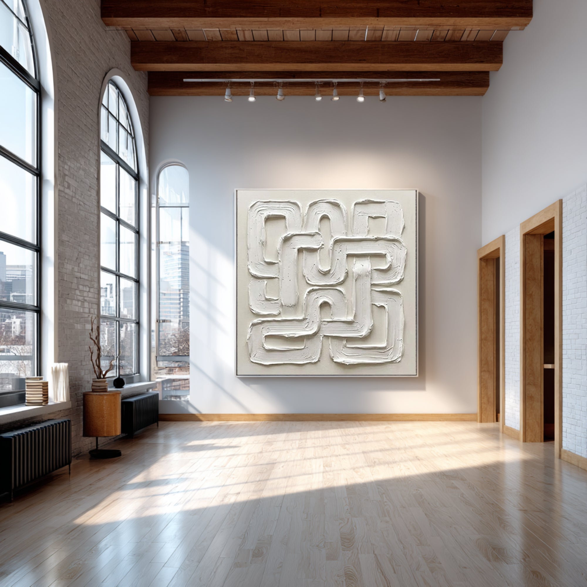 Large Endless Loop Wall Art Contemporary Architectural Canvas Painting