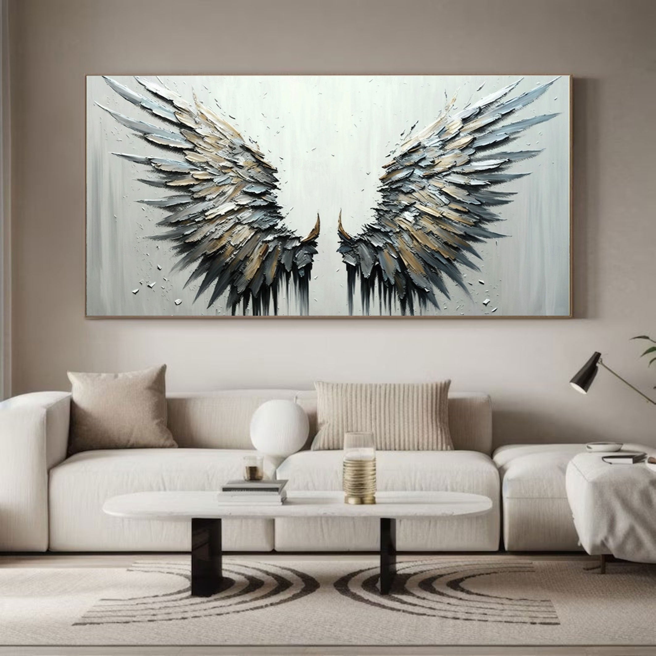 Handmade Angel Wing Art - Textured Abstract Painting #MM361