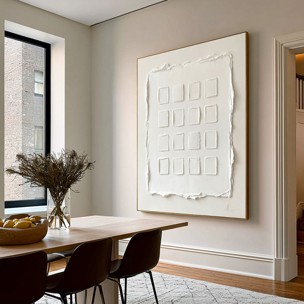 The Language Of White Large Abstract Wall Art Textured Relief Minimalist Contemporary Luxury Interior Artwork