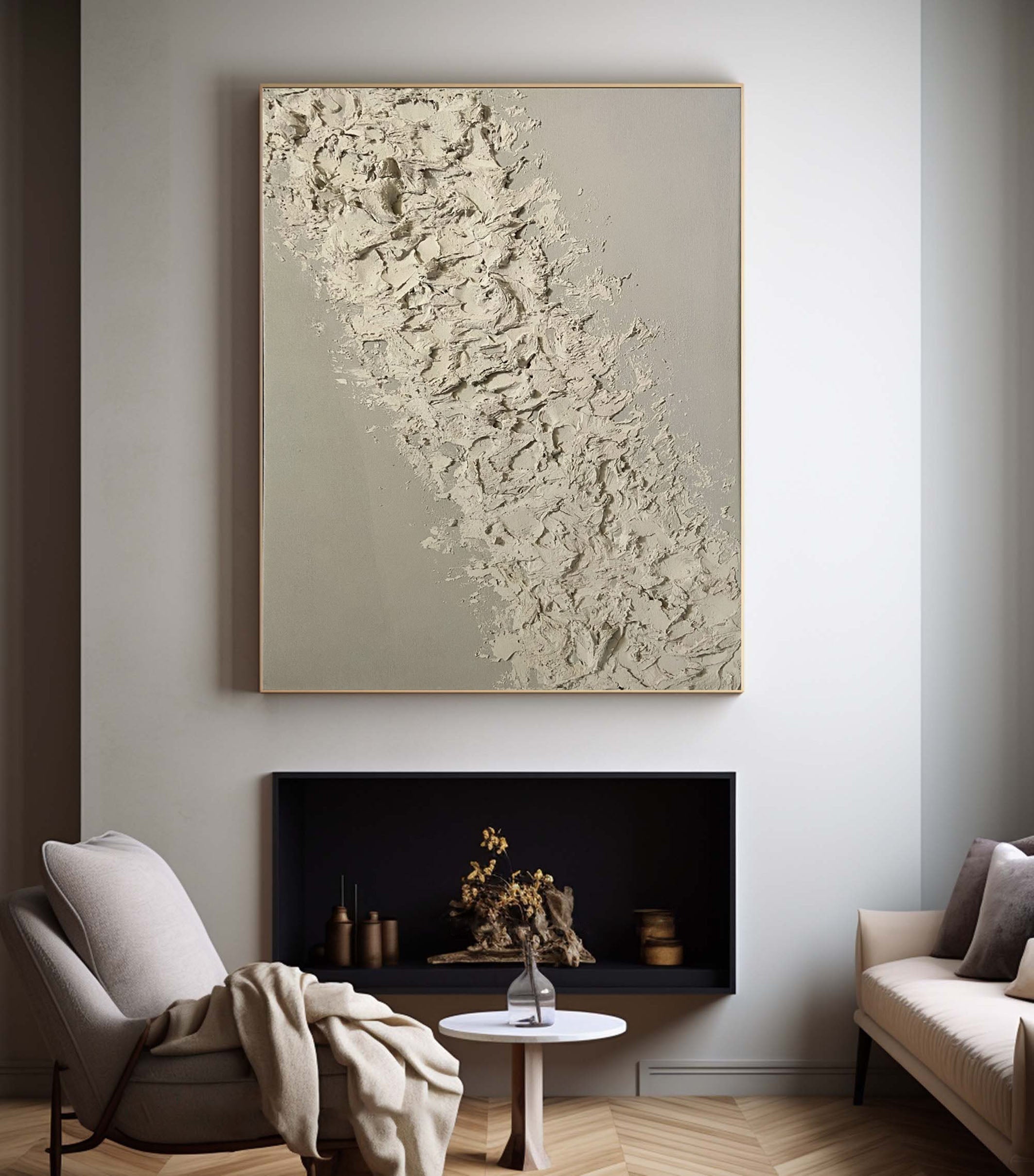 Earth Tone Textured Modern Canvas Artwork #MM103