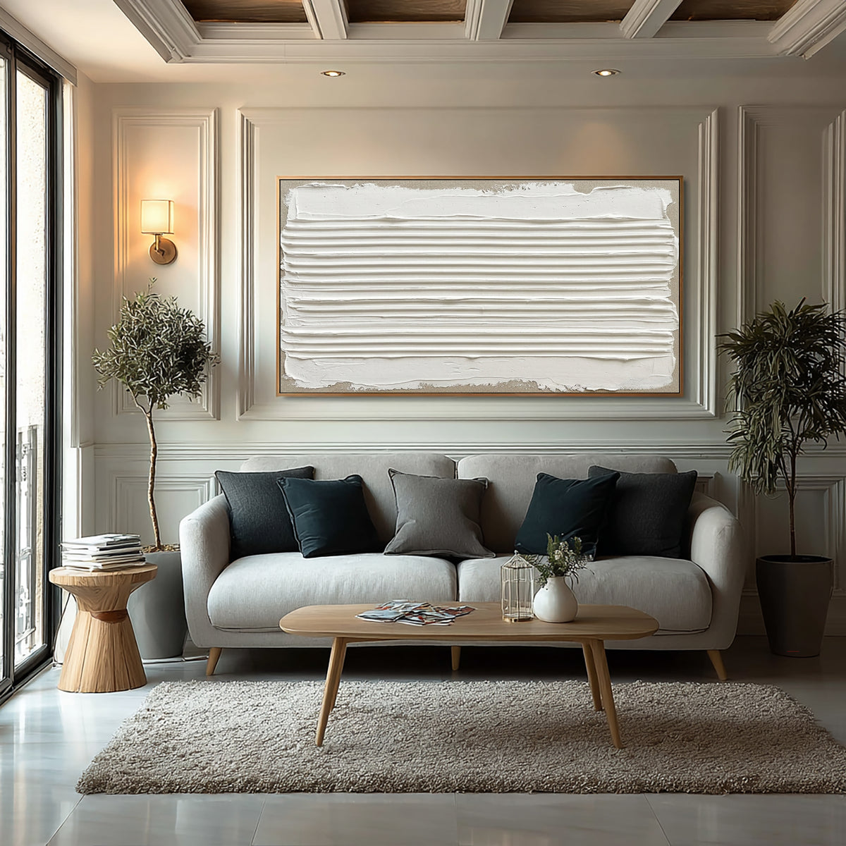 Strata Shaped Over Time Large Horizontal Textured Wall Art Sculptural Relief Contemporary Abstract Painting