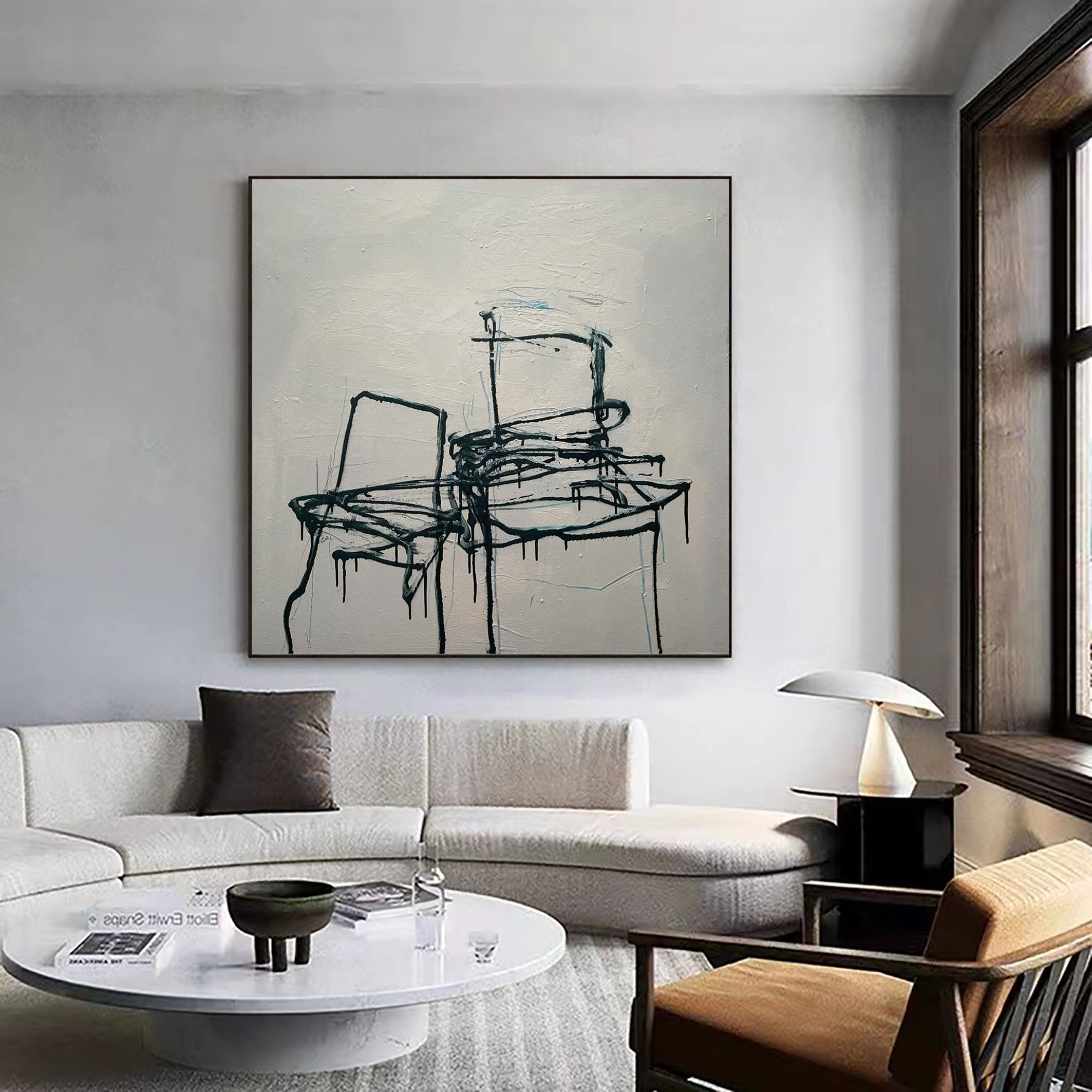 Modern Abstract Chair Painting Elegant Home Decor #MM072