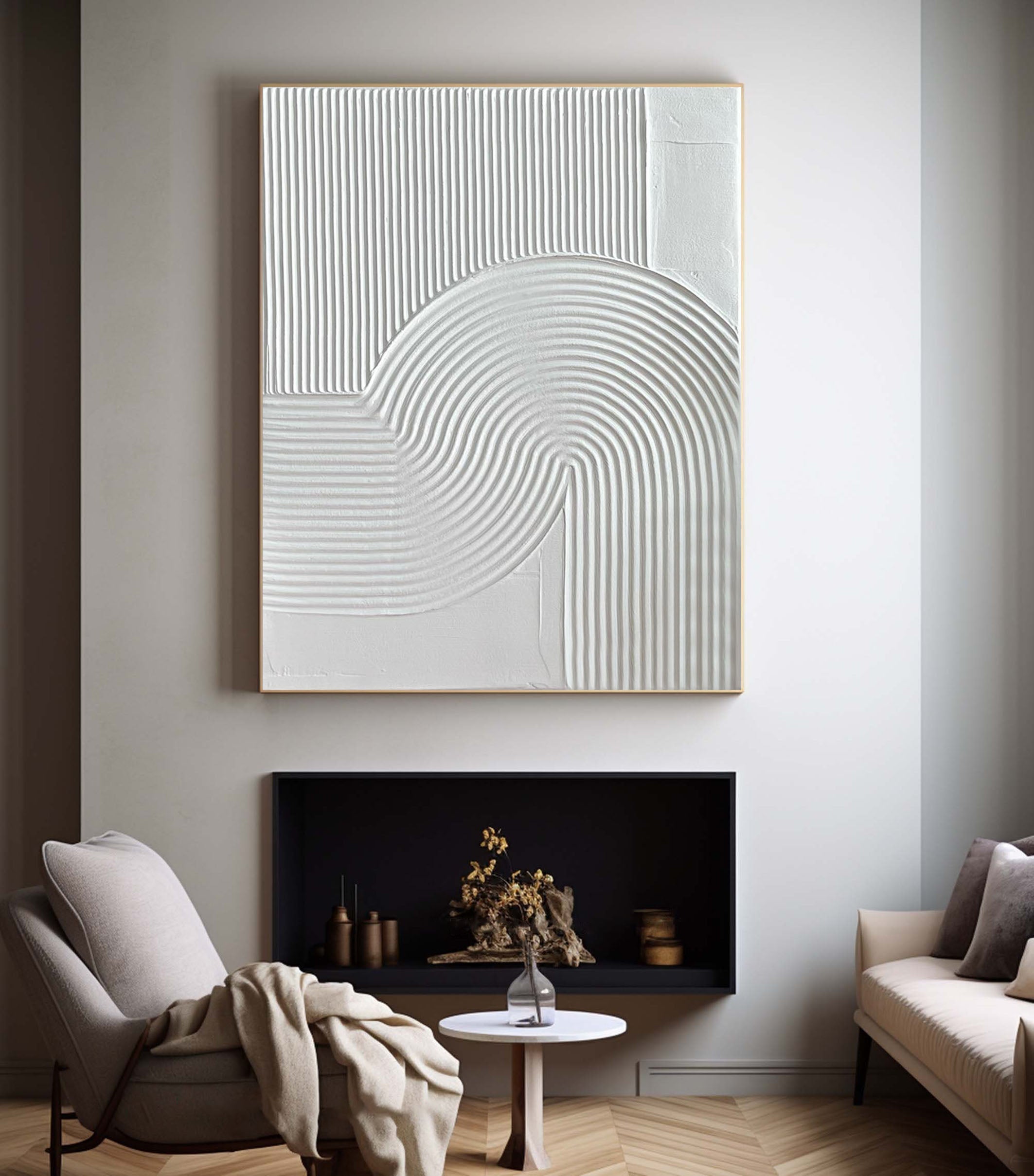 Zen Curves Tranquil Textured Artwork For Modern Decor #MM098