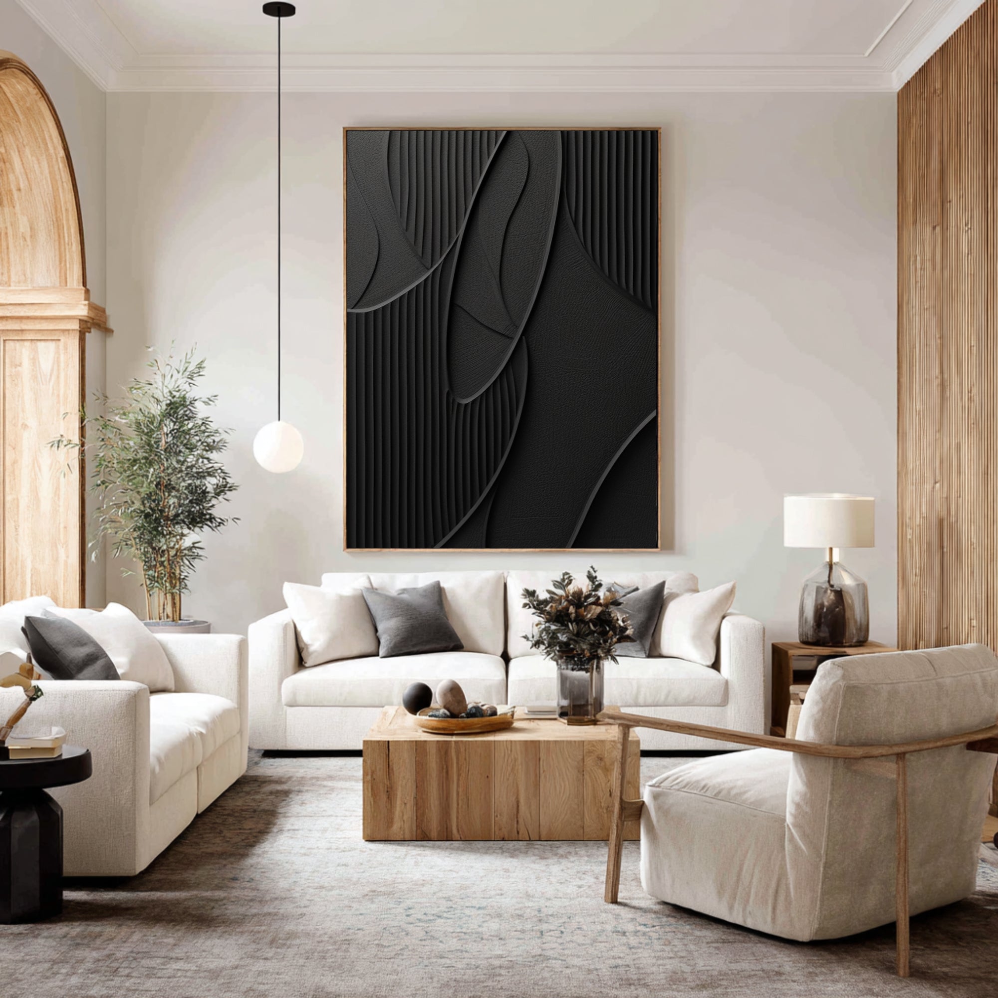 Minimalist Large Black Canvas | KelorArt #CZ 026