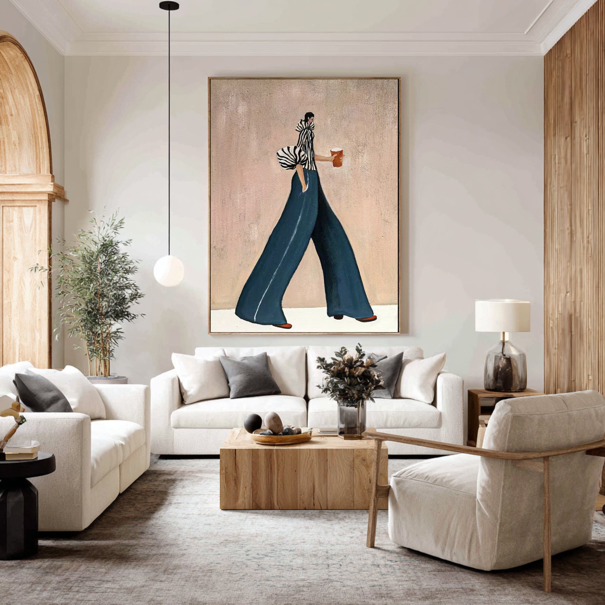 Large Abstract Woman Painting Contemporary Fashion Canvas Wall Decor