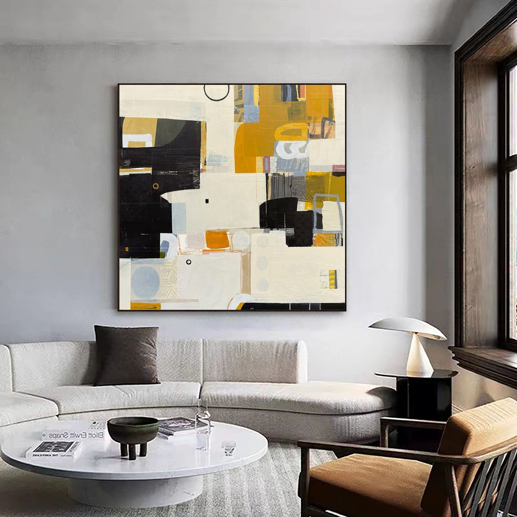 Geometric Abstract Art Mid-Century Wall Decor Canvas #MC008