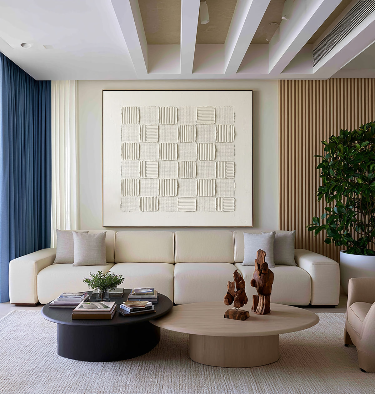 The Poetry Of Repetition Large White Abstract Wall Art Textured Relief Contemporary Minimalist Artwork