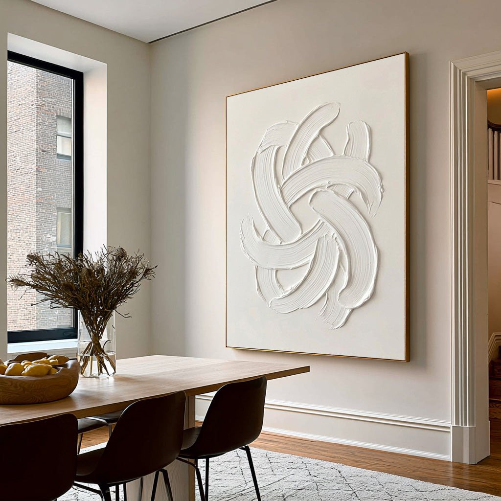 Large Quiet Luxury Abstract Wall Art Textured Oil Painting Minimalist Contemporary Artwork Modern Neutral Interior Decor Living Room
