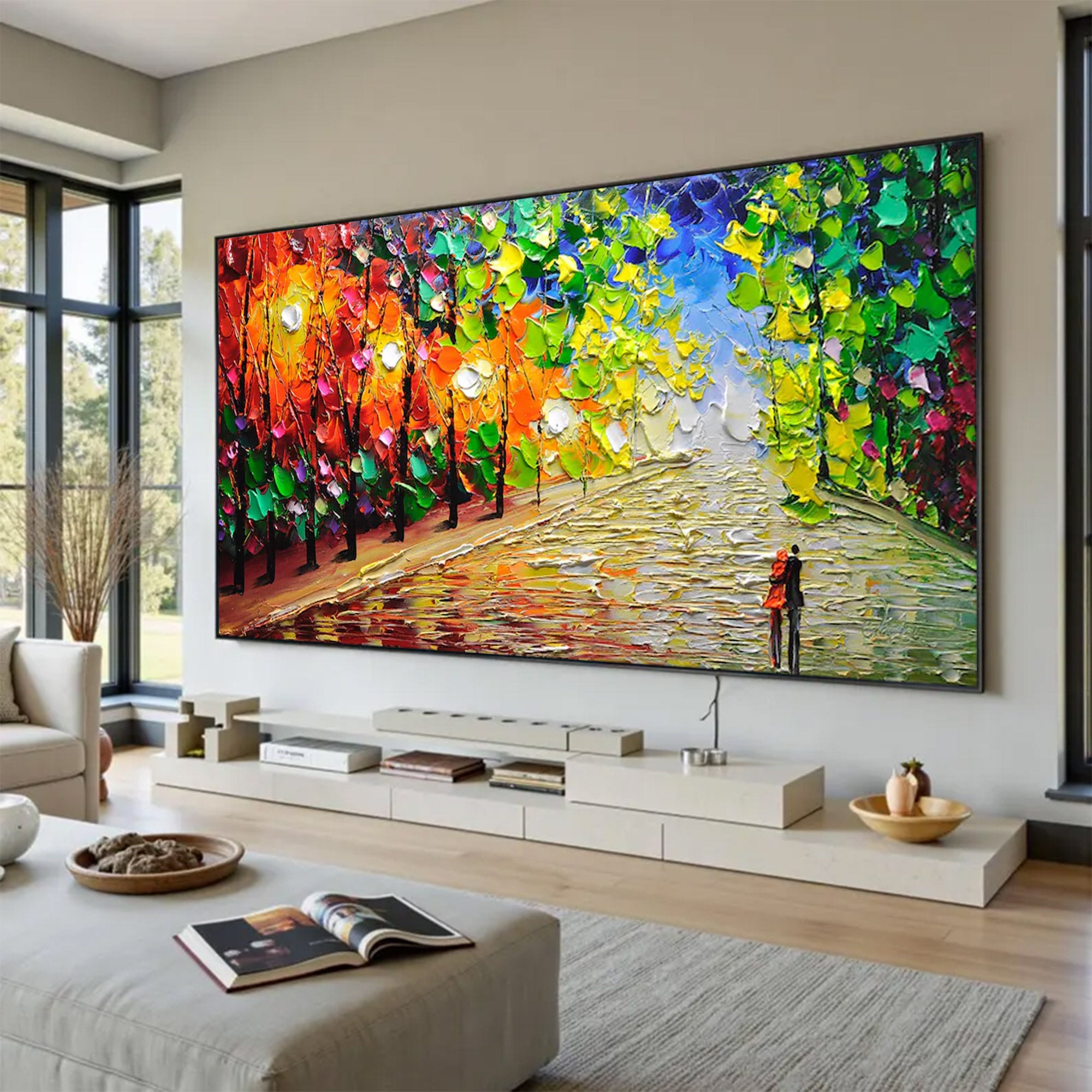 Large Colorful Forest Art | KelorArt #AG 153