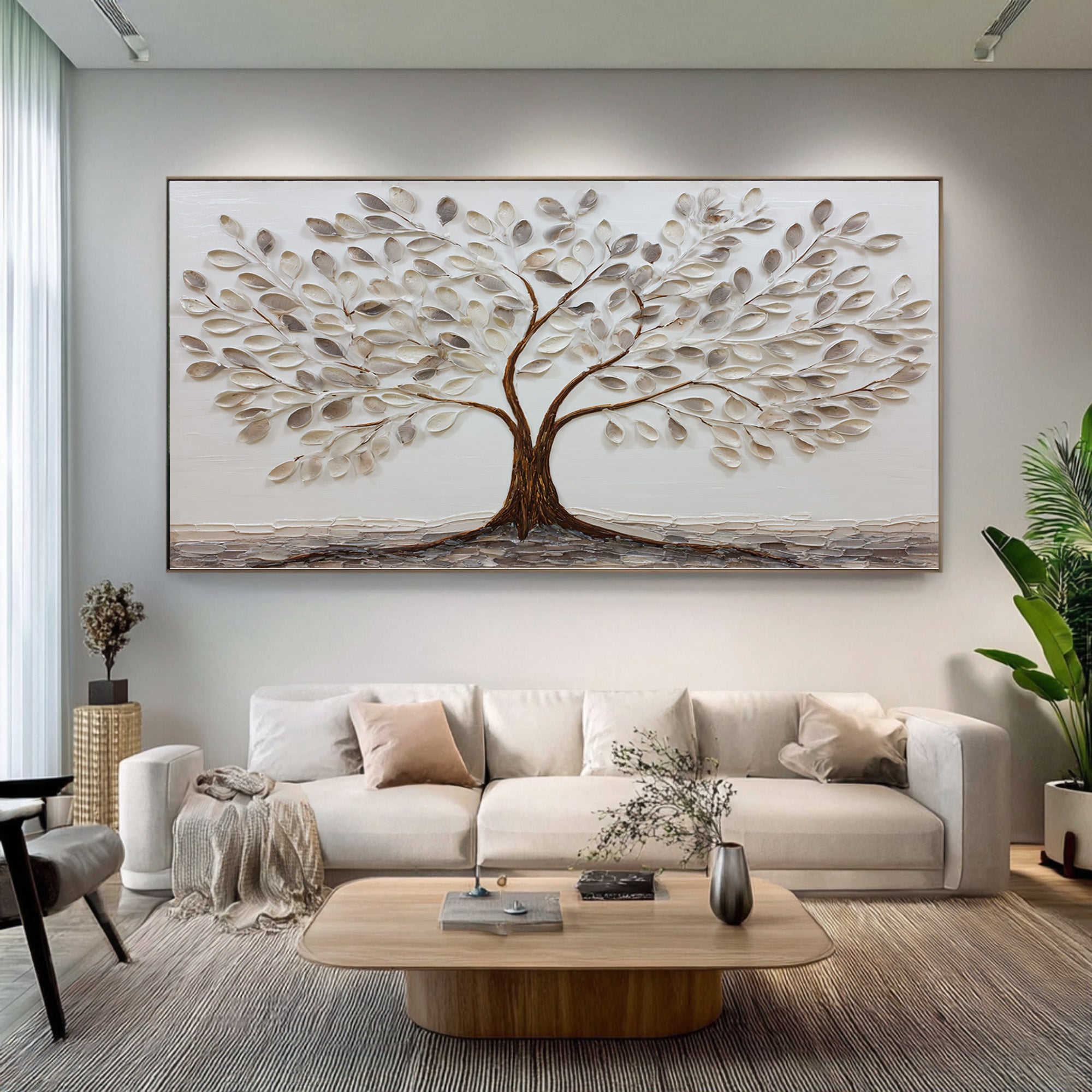 Minimalist Tree Oil Painting on Canvas #CZ 027