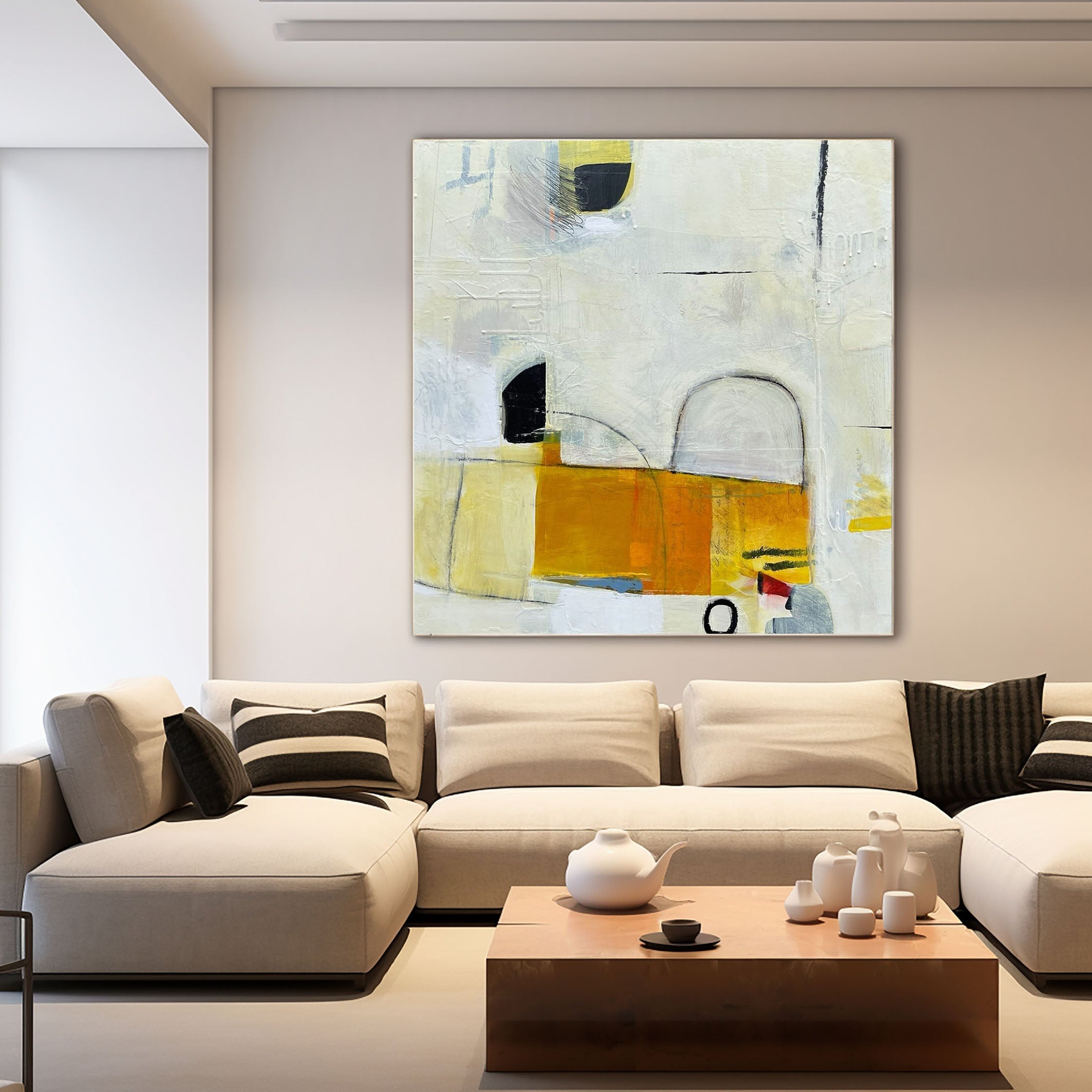 Mid Century Abstract Painting Chic Artistic Expression #MC015