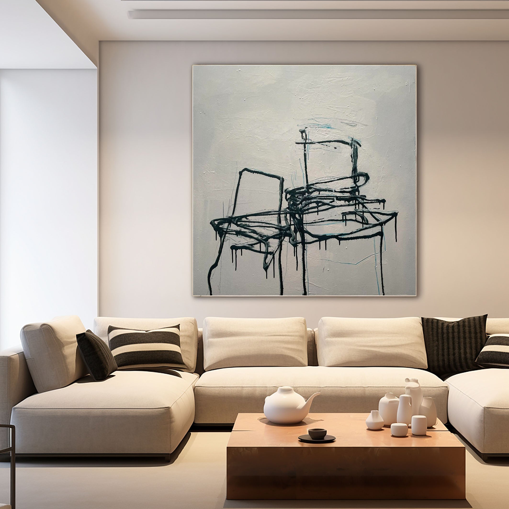 Modern Abstract Chair Painting Elegant Home Decor #MM072