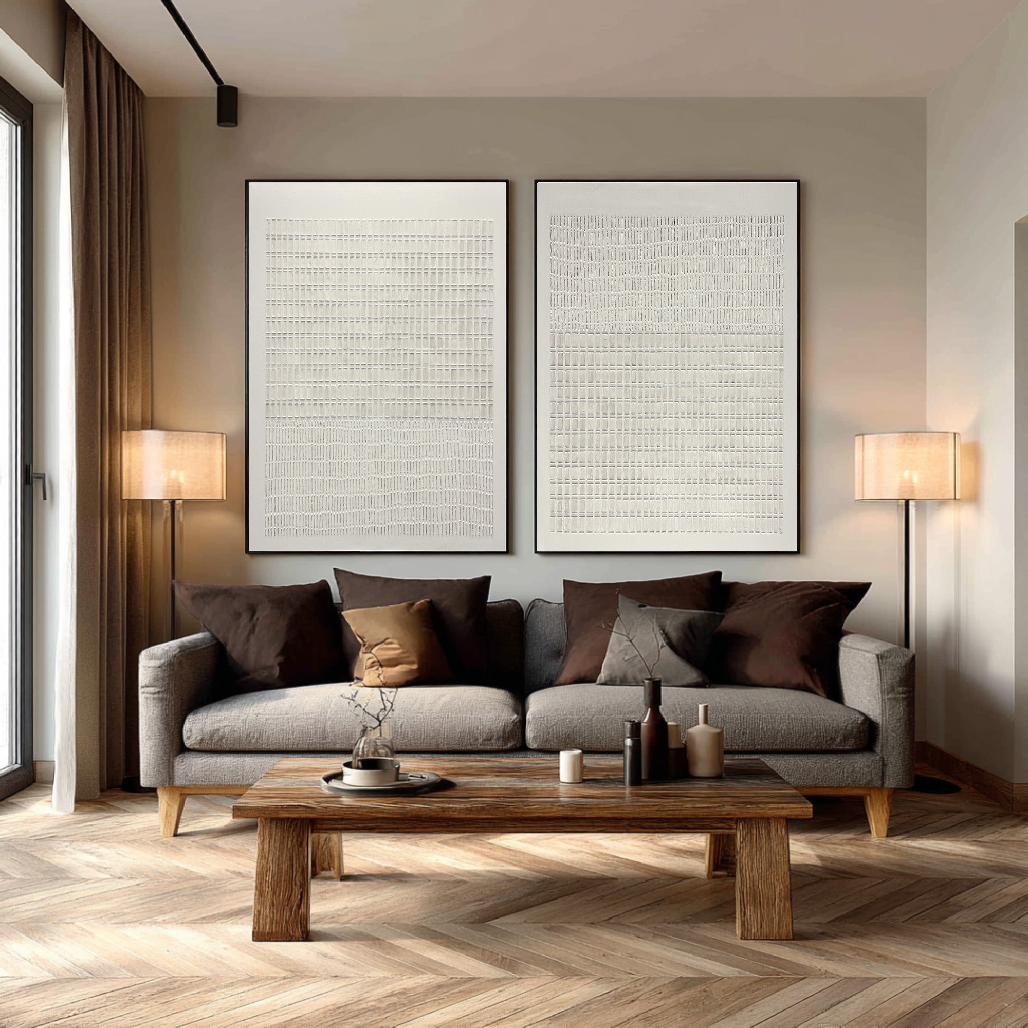 Neutral Textured Abstract Wall Art - Set of 2 | KelorArt