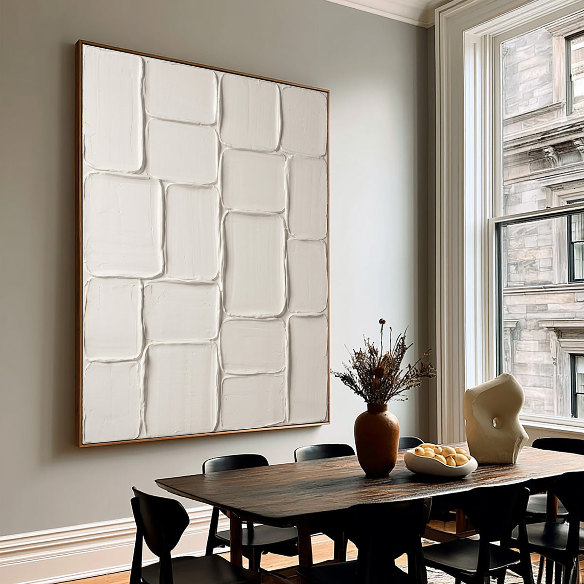 A Wall Built From Imperfect Pieces Large White Textured Abstract Wall Art Handmade Relief Painting