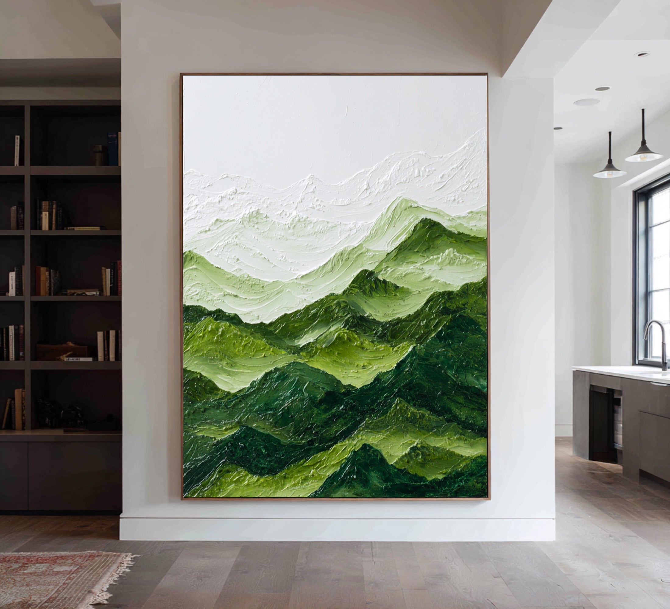 Abstract Large Green Hills Art | KelorArt #CZ 001