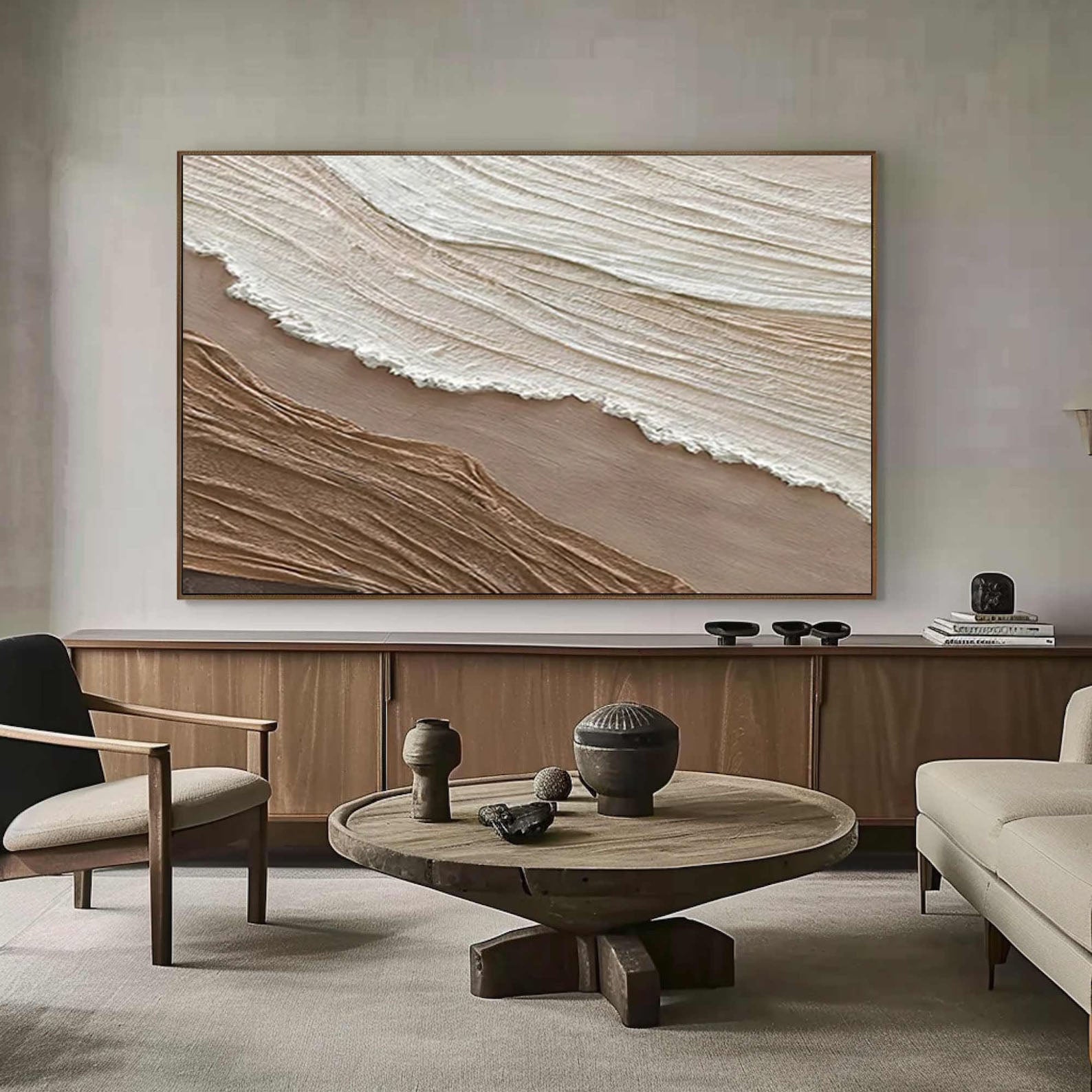 Dynamic Textured Wave Painting for Modern Homes #OP062