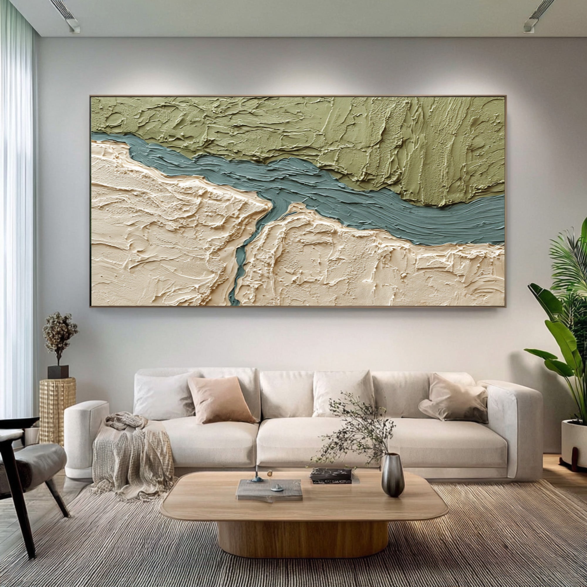 Earthy Large Green Wall Art | KelorArt #CZ 021