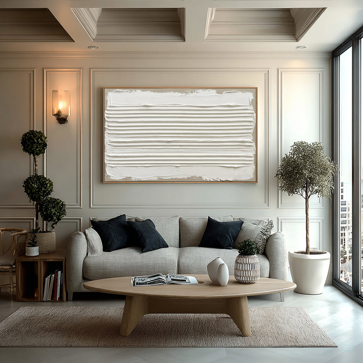 Strata Shaped Over Time Large Horizontal Textured Wall Art Sculptural Relief Contemporary Abstract Painting