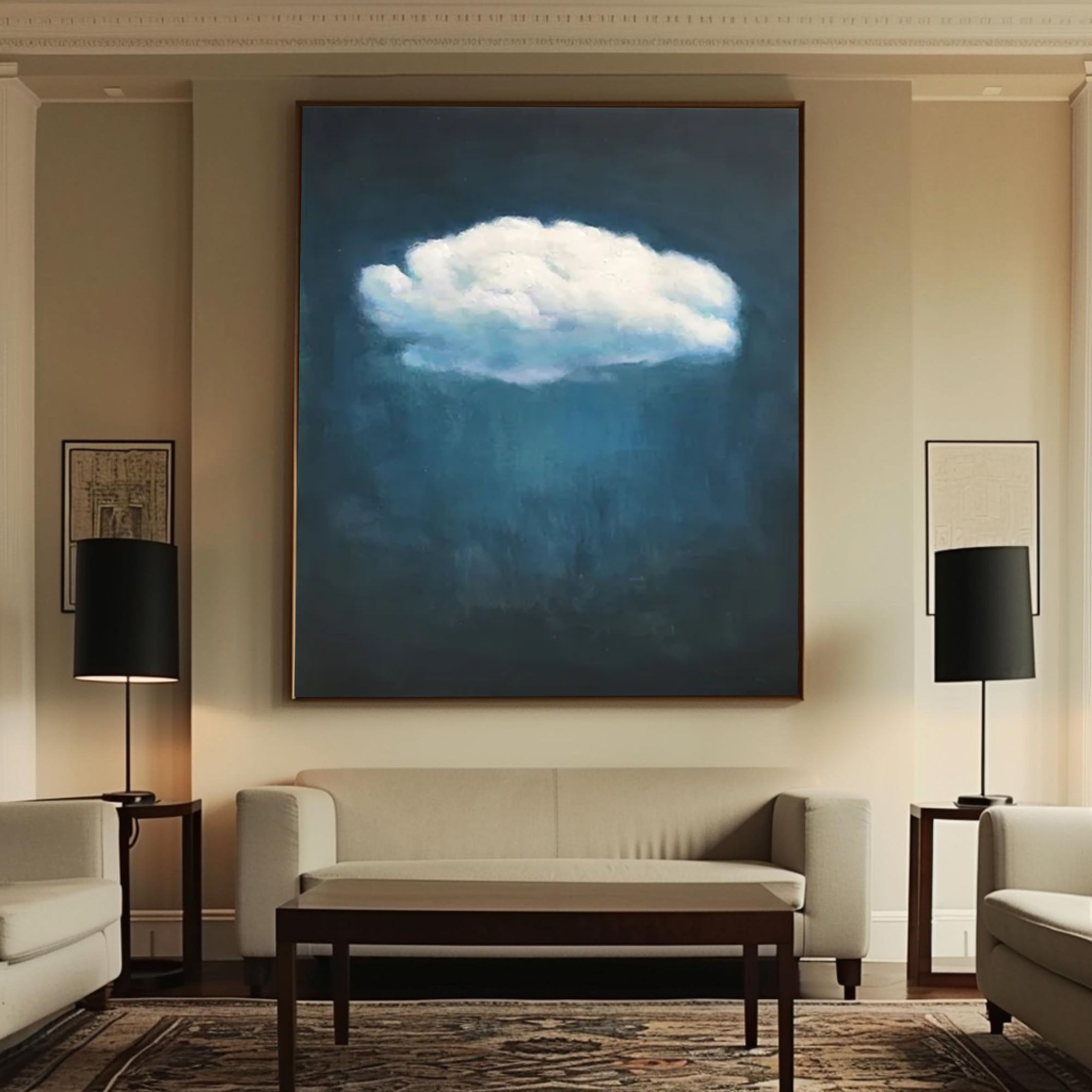 Minimalist Blue Cloudscape Canvas Wall Art #SP007