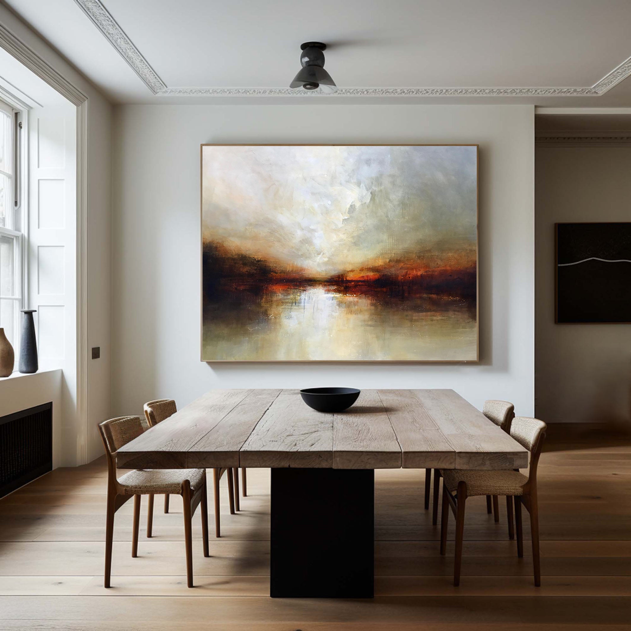 Abstract Landscape Artwork Warm Tones For Living Rooms #AB014