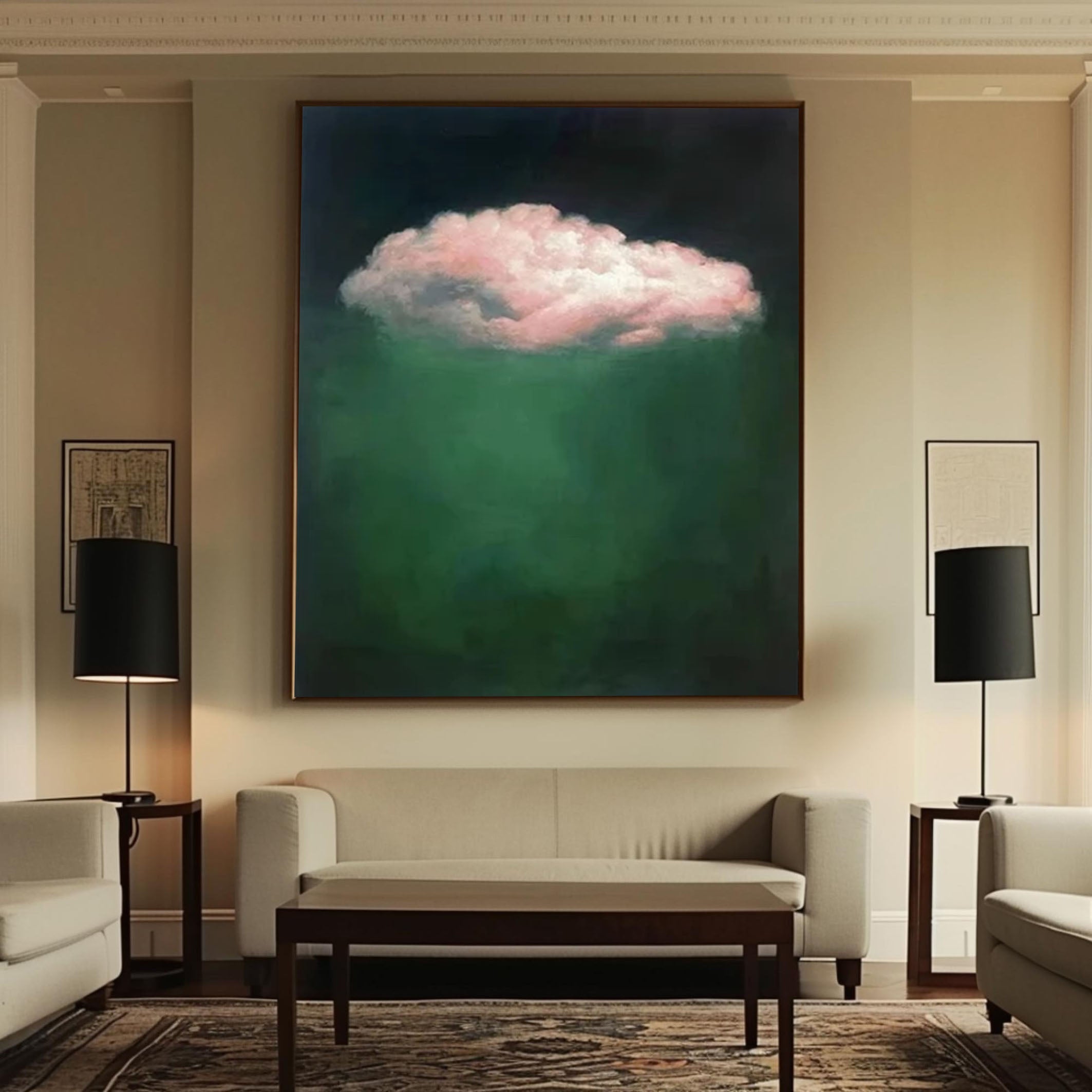 Dreamy Green Cloud Art for Living Room Decor #SP008