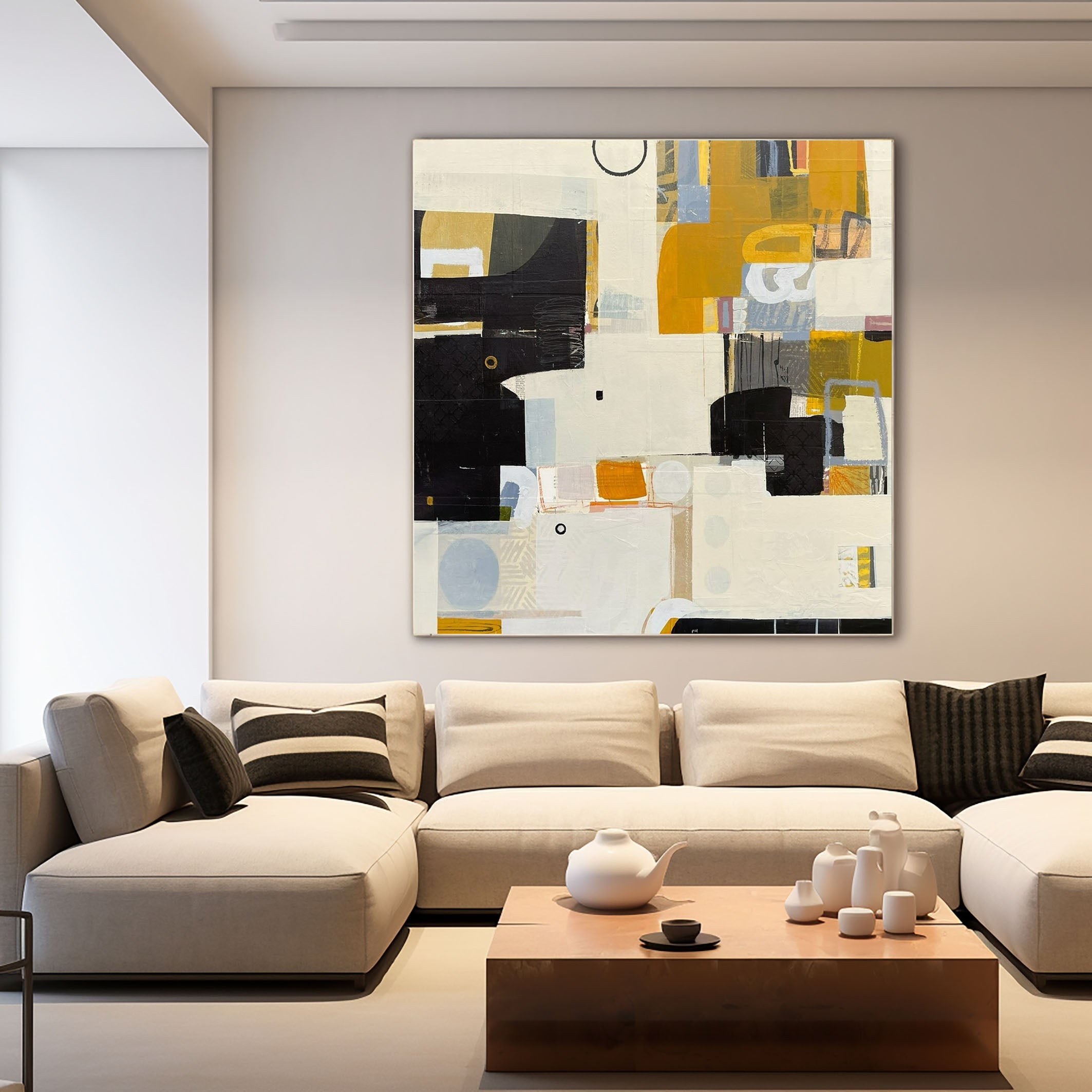 Geometric Abstract Art Mid-Century Wall Decor Canvas #MC008