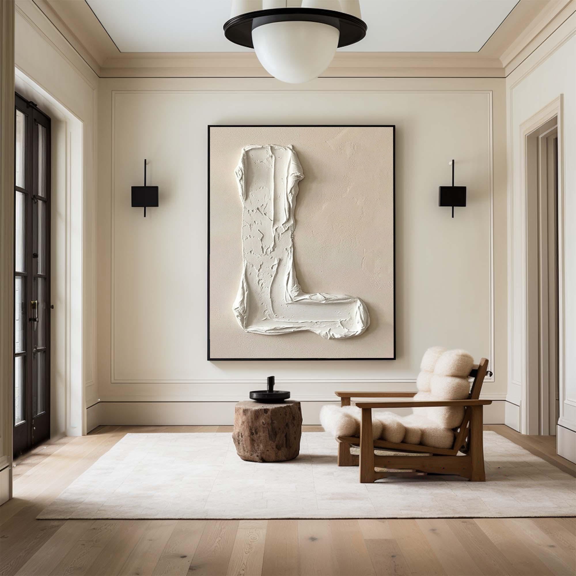 Large Contemporary Oil Texture Artwork – Luxury Neutral Minimalist Painting