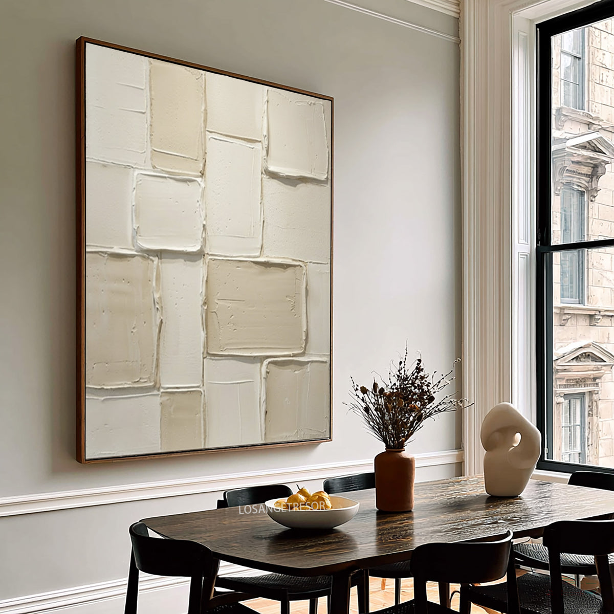 Large Organic Modern Textured Relief Wall Art Ivory Cream Abstract Painting Neutral Contemporary Home Decor
