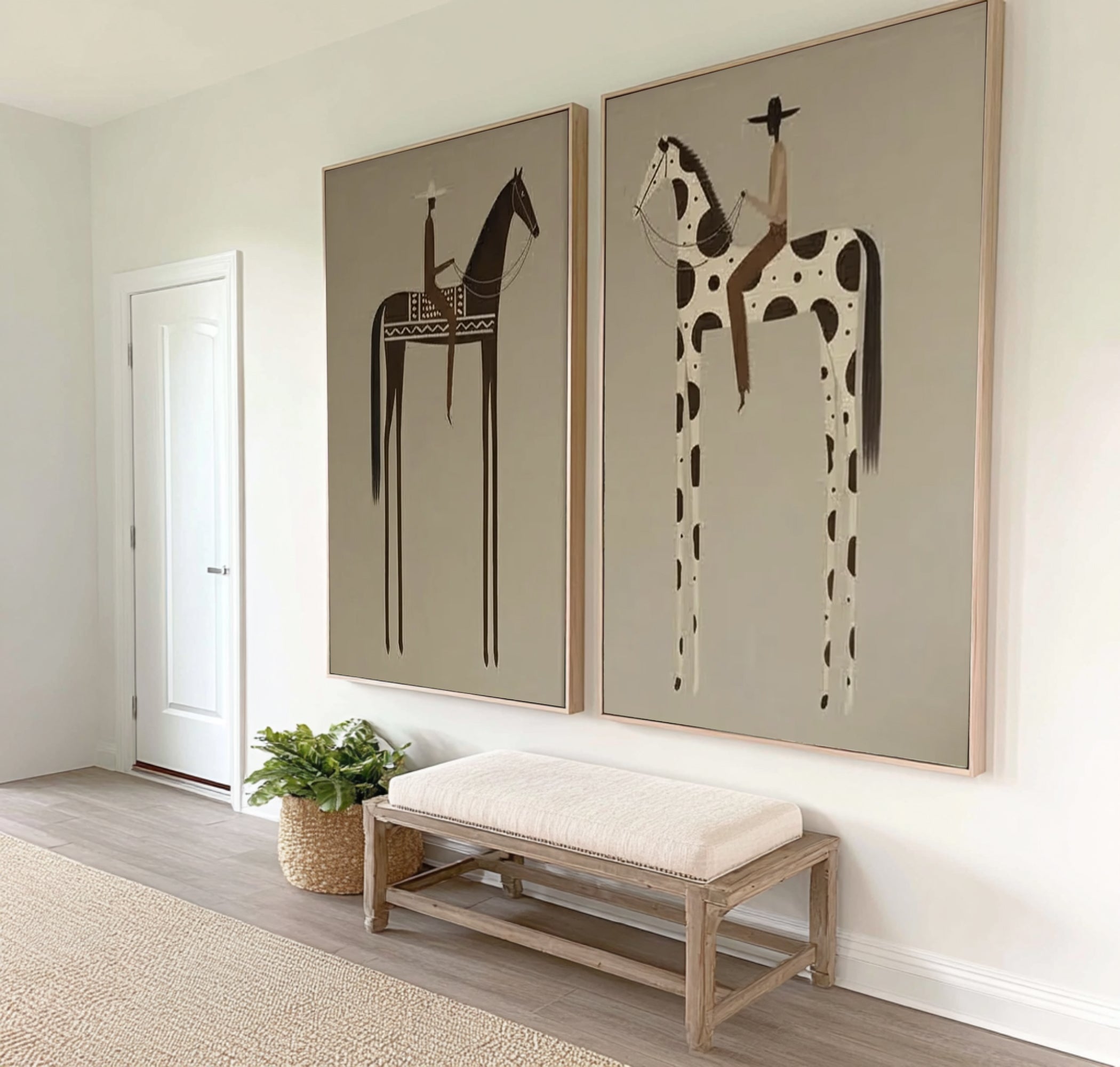 Luxury Equestrian Canvas Art Set Large Designer Horse Paintings