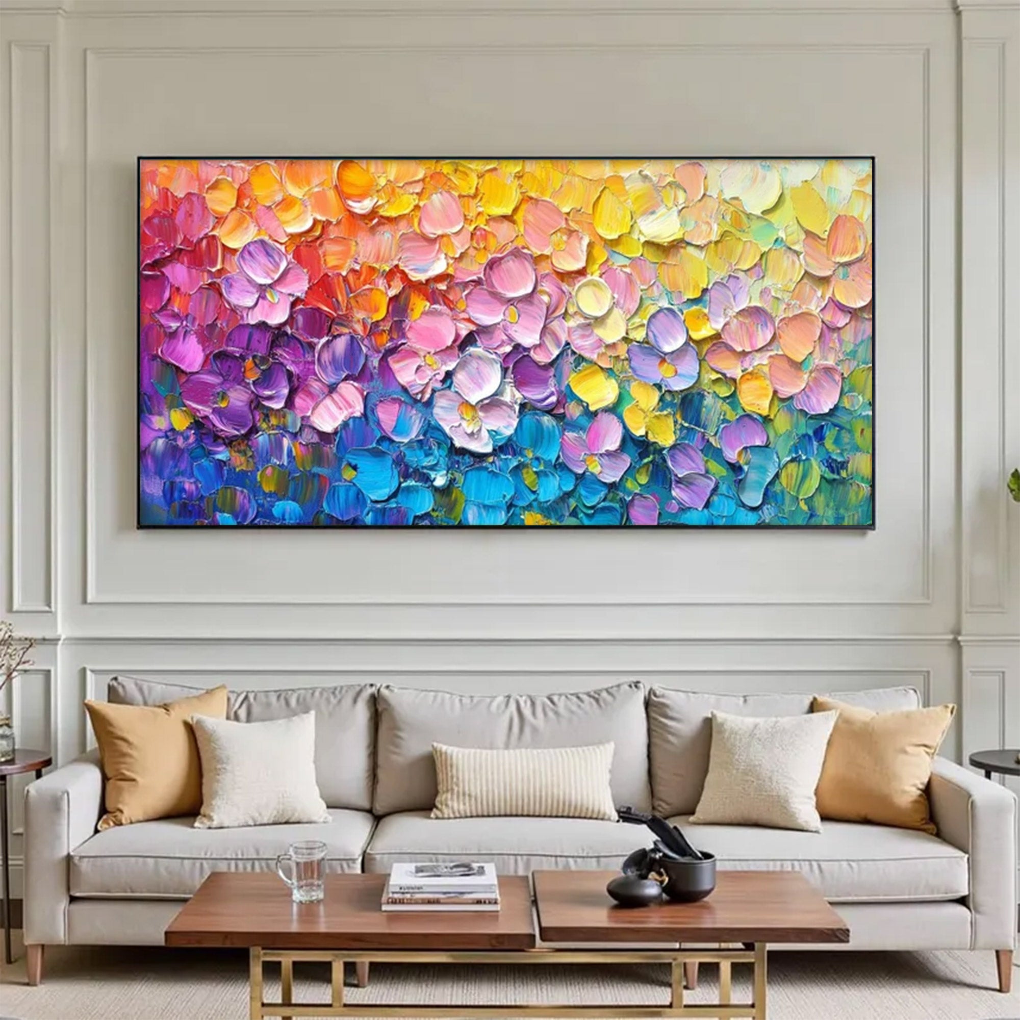Large Colorful Floral Painting | KelorArt #AG 154