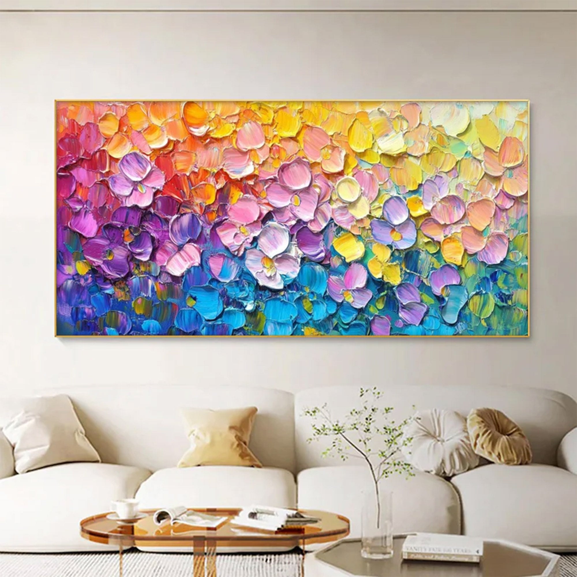 Large Colorful Floral Painting | KelorArt #AG 154