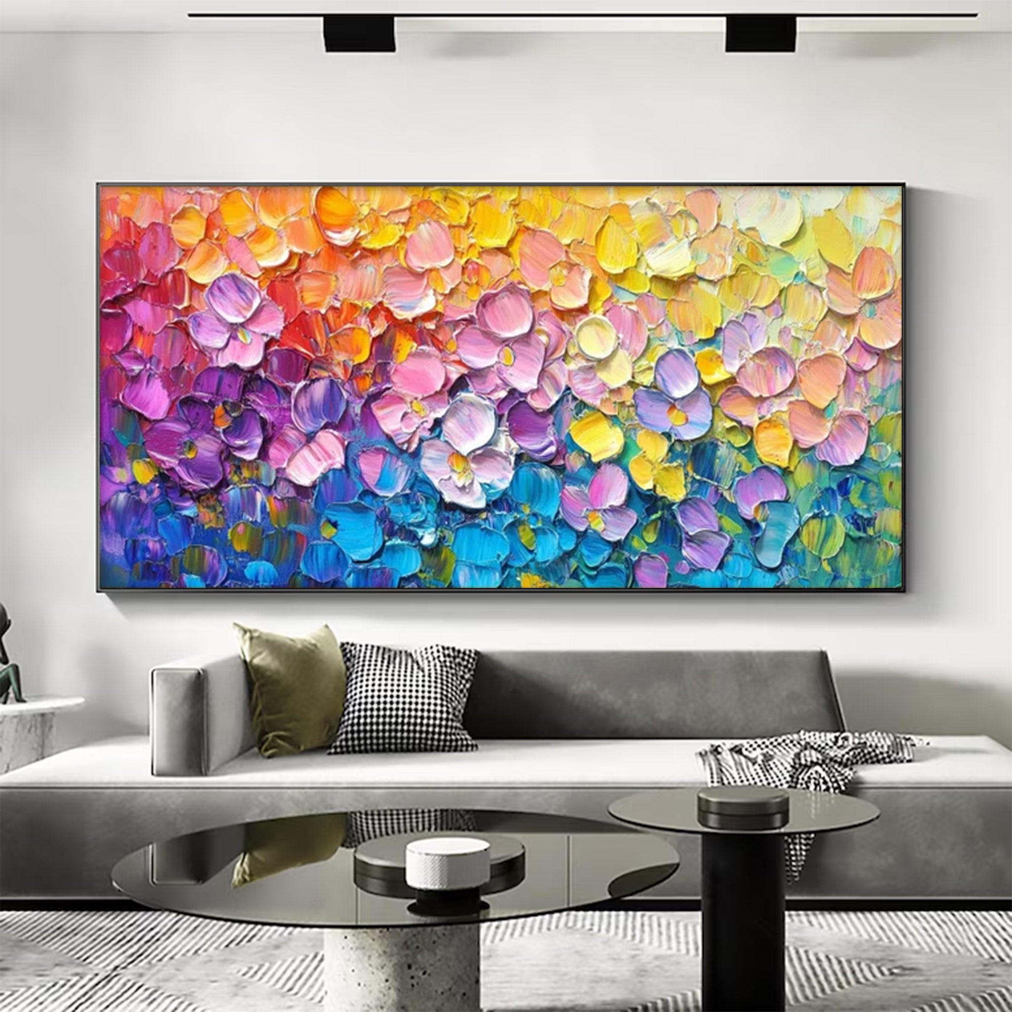 Large Colorful Floral Painting | KelorArt #AG 154