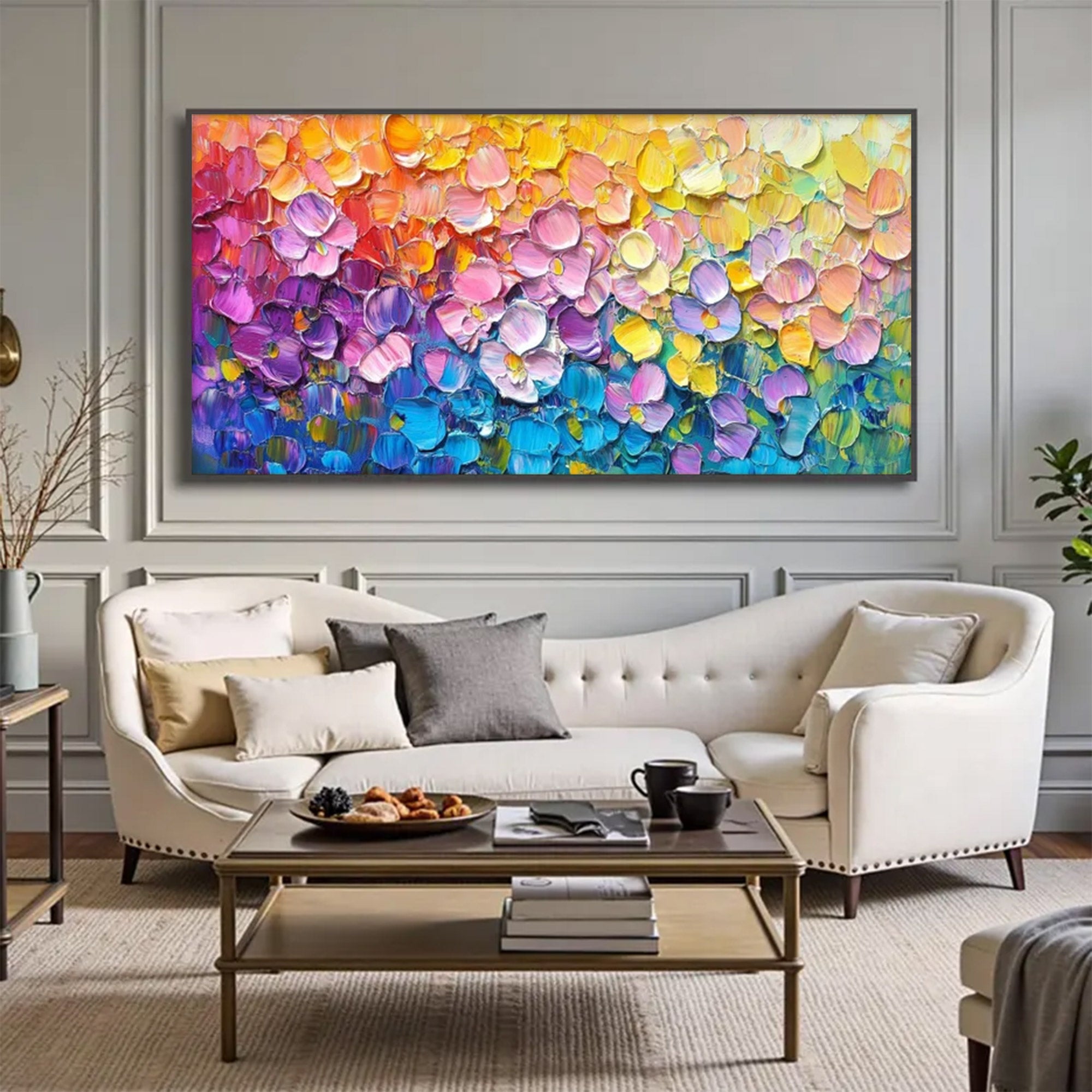 Large Colorful Floral Painting | KelorArt #AG 154